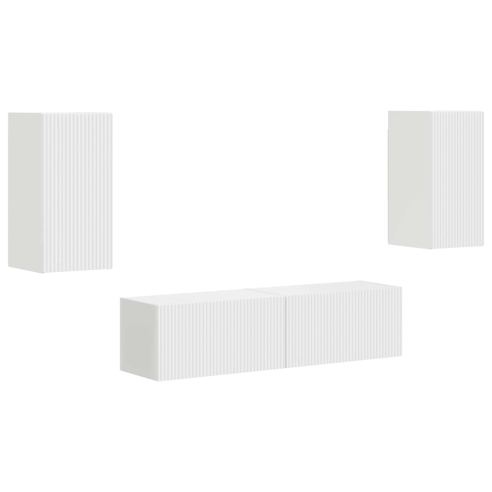Ensemble meuble TV 4 pc Blanc Bois d'ingénierie
