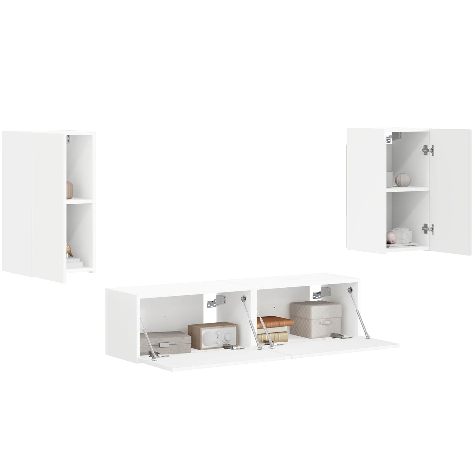 Ensemble meuble TV 4 pc Blanc Bois d'ingénierie