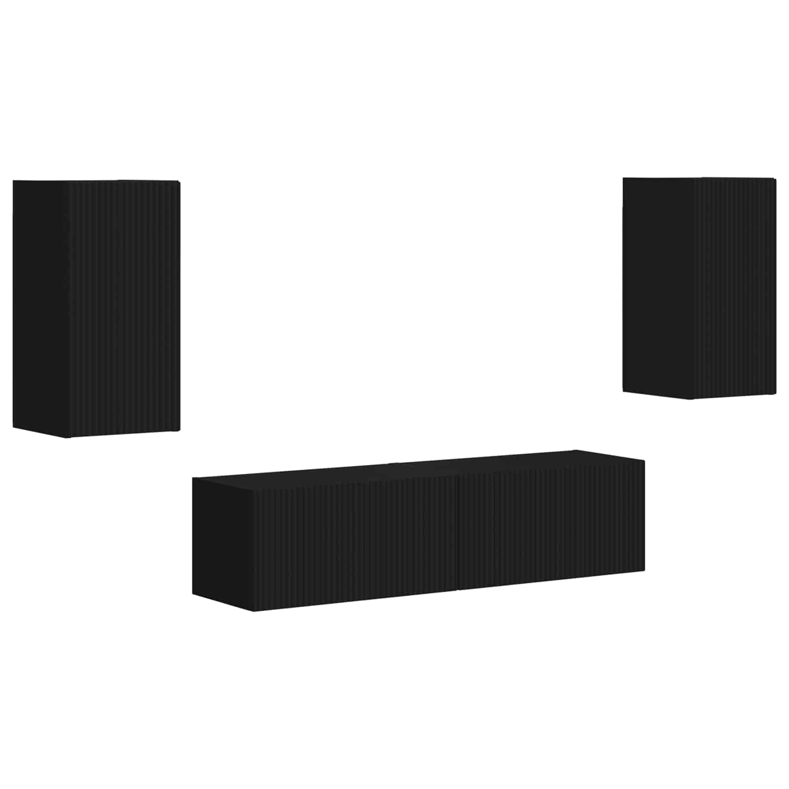 Ensemble meuble TV 4 pc Noir Bois d'ingénierie