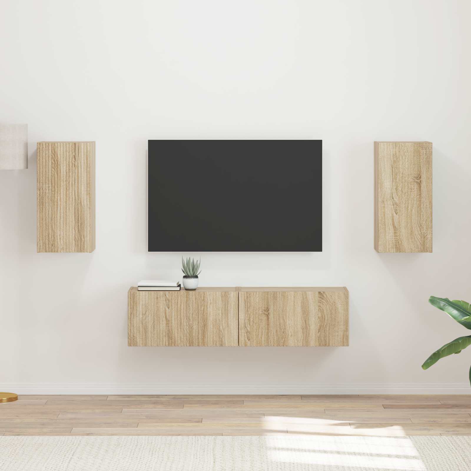 Ensemble meuble TV 4 pc Chêne Sonoma Bois d'ingénierie