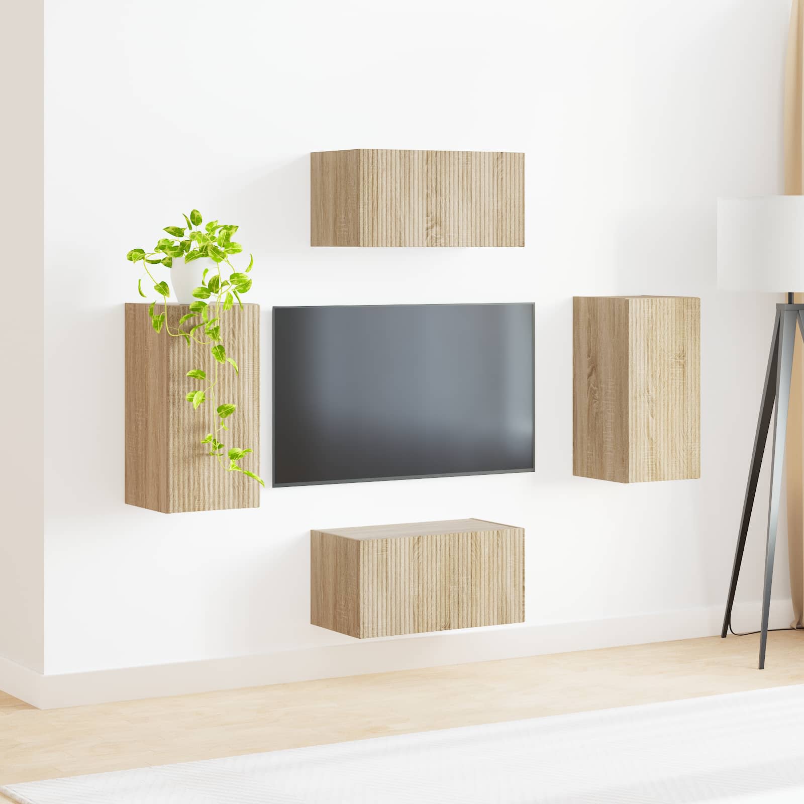 Ensemble meuble TV 4 pcs Chêne Sonoma Bois d'ingénierie - XIOS