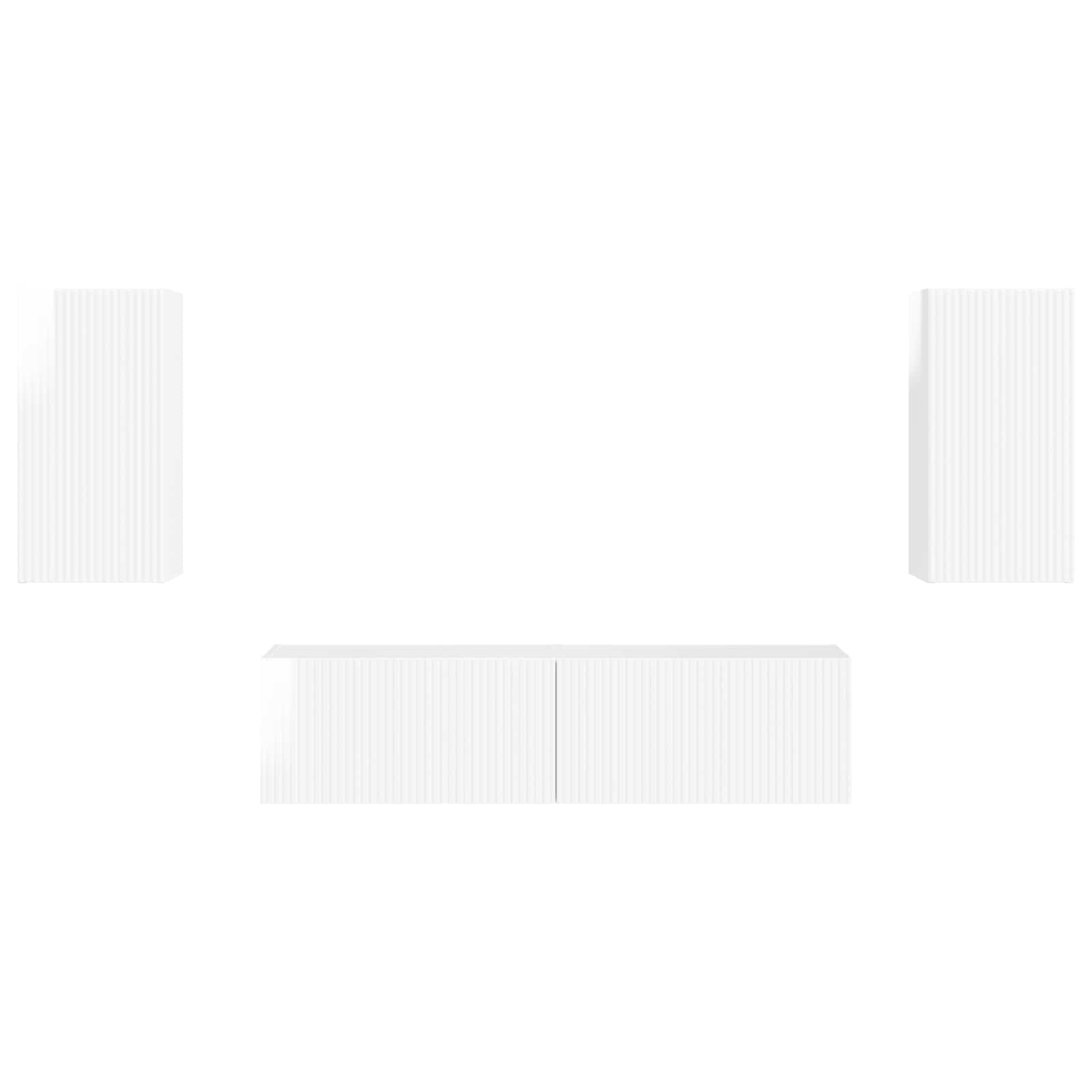 Ensemble meuble TV 4 pc Blanc brillant Bois d'ingénierie
