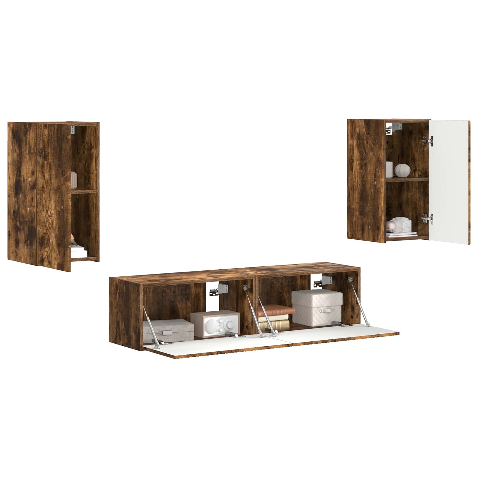 Ensemble meuble TV 4 pcs Chêne fumé Bois d'ingénierie - XIOS