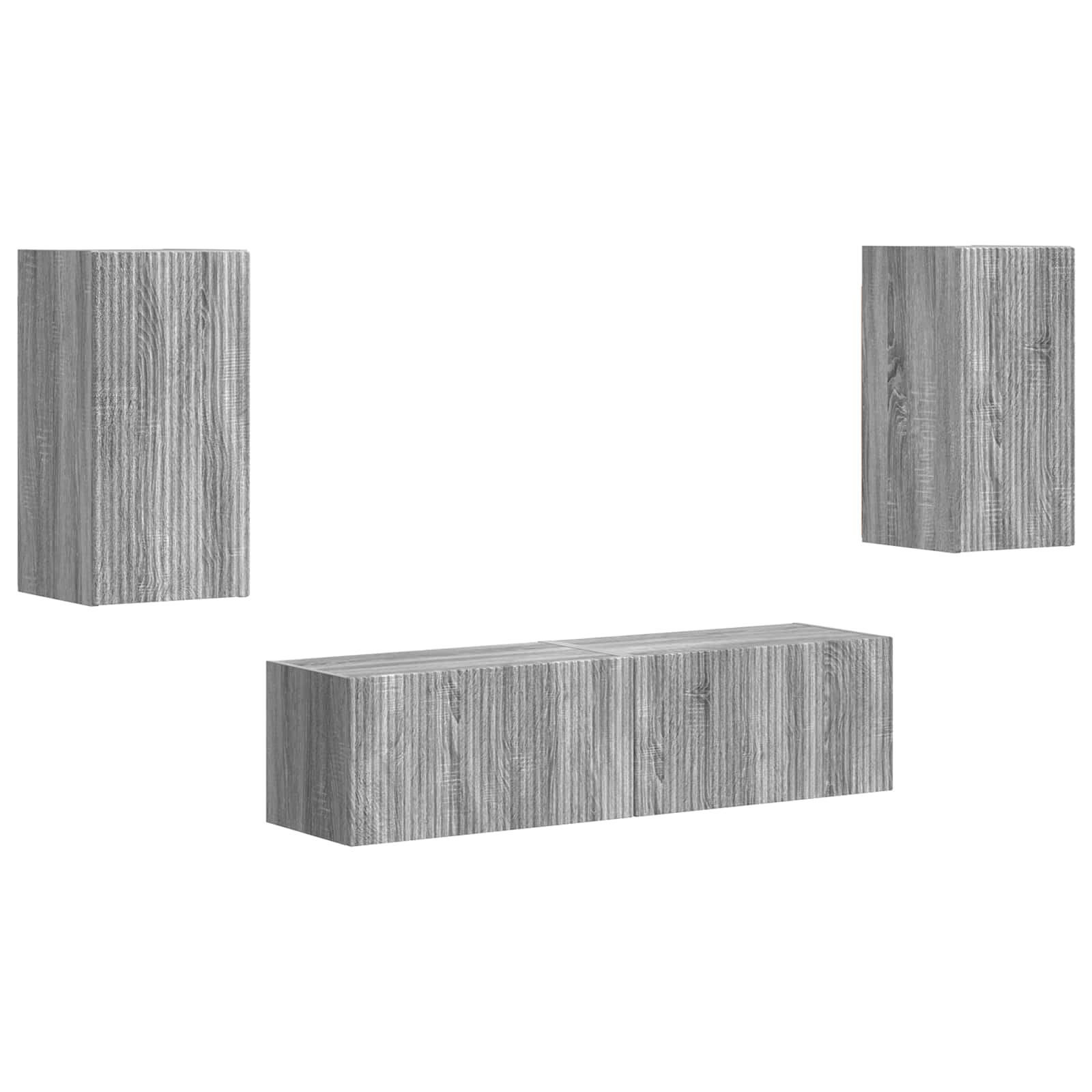 Ensemble meuble TV 4 pc Gris Sonoma Bois d'ingénierie