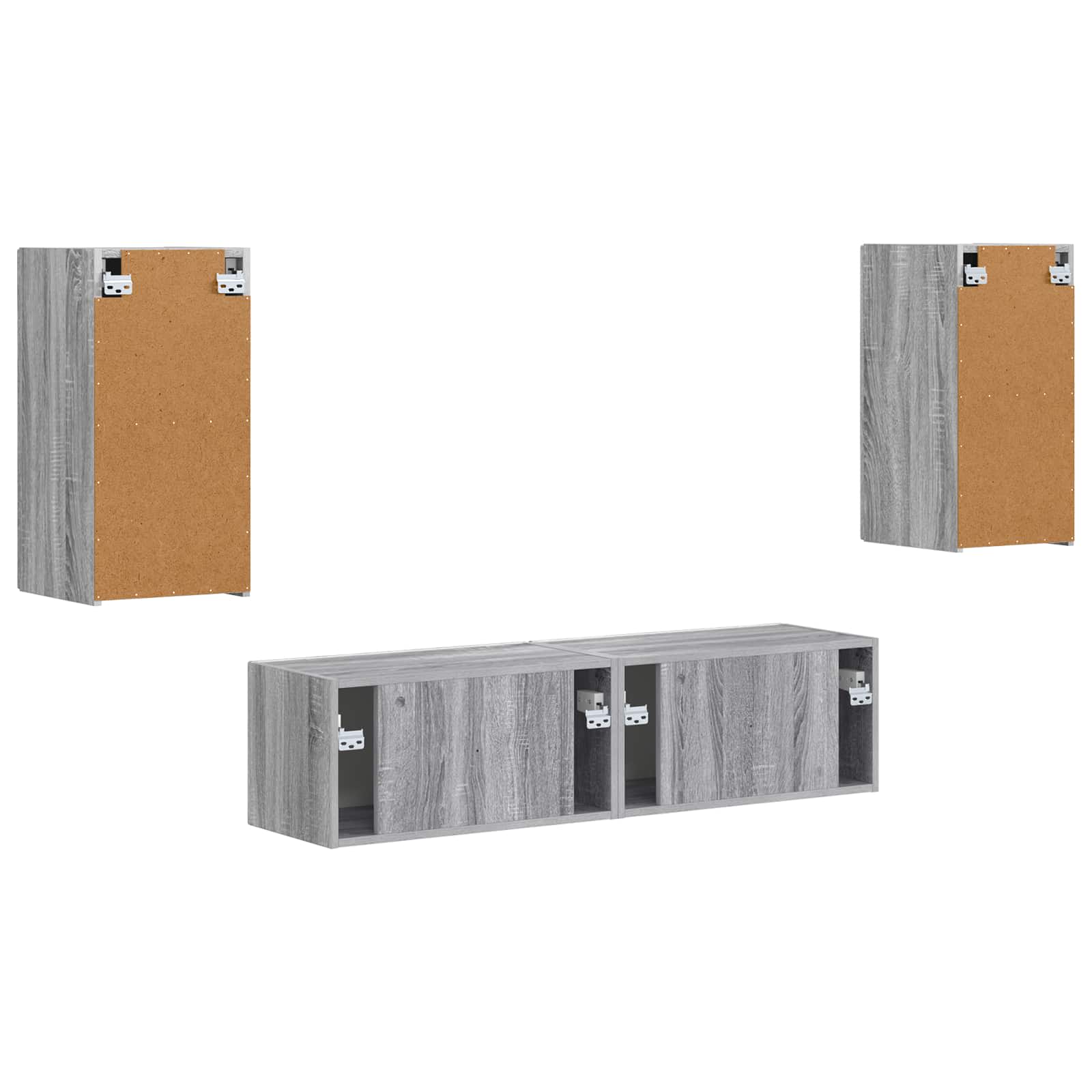 Ensemble meuble TV 4 pc Gris Sonoma Bois d'ingénierie