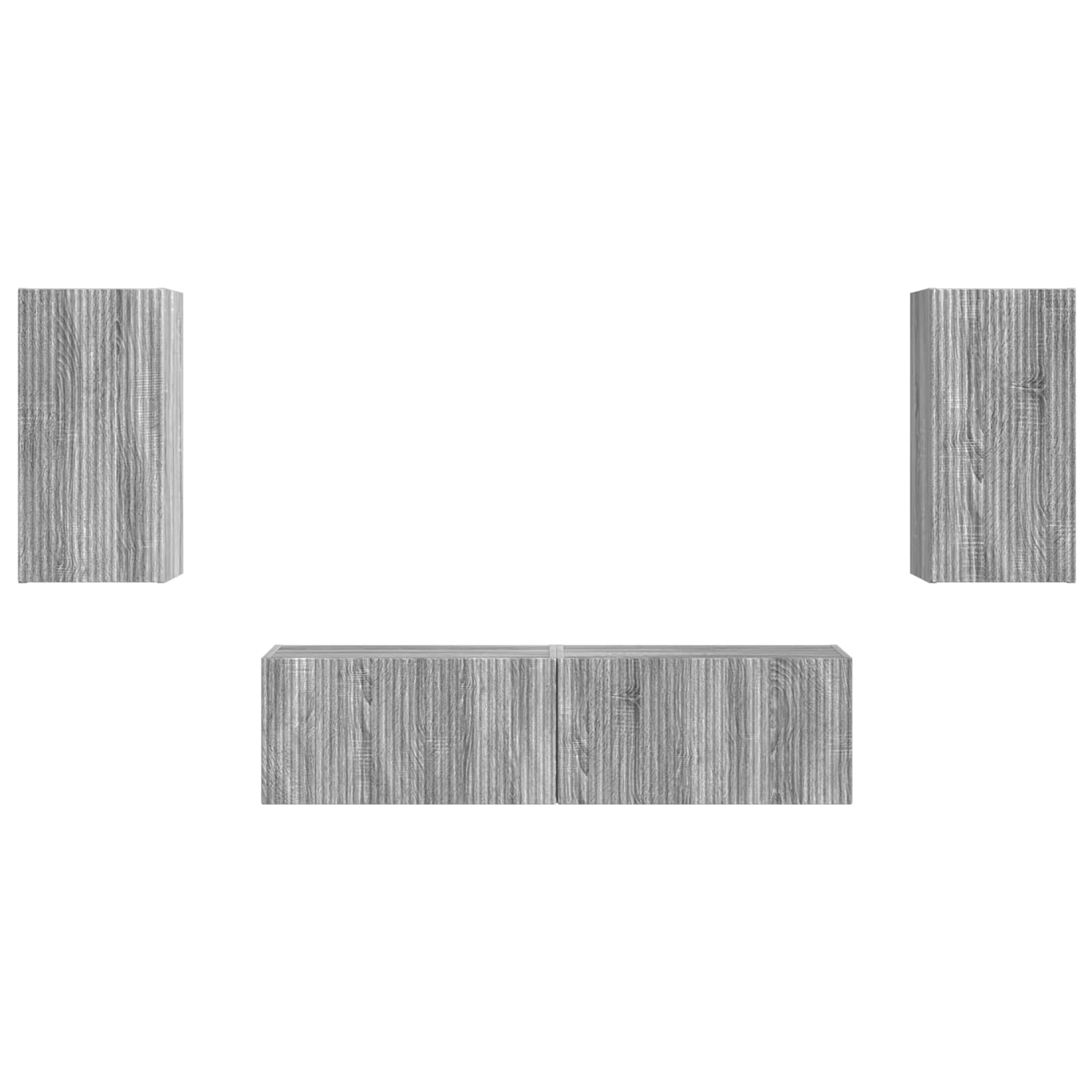 Ensemble meuble TV 4 pc Gris Sonoma Bois d'ingénierie