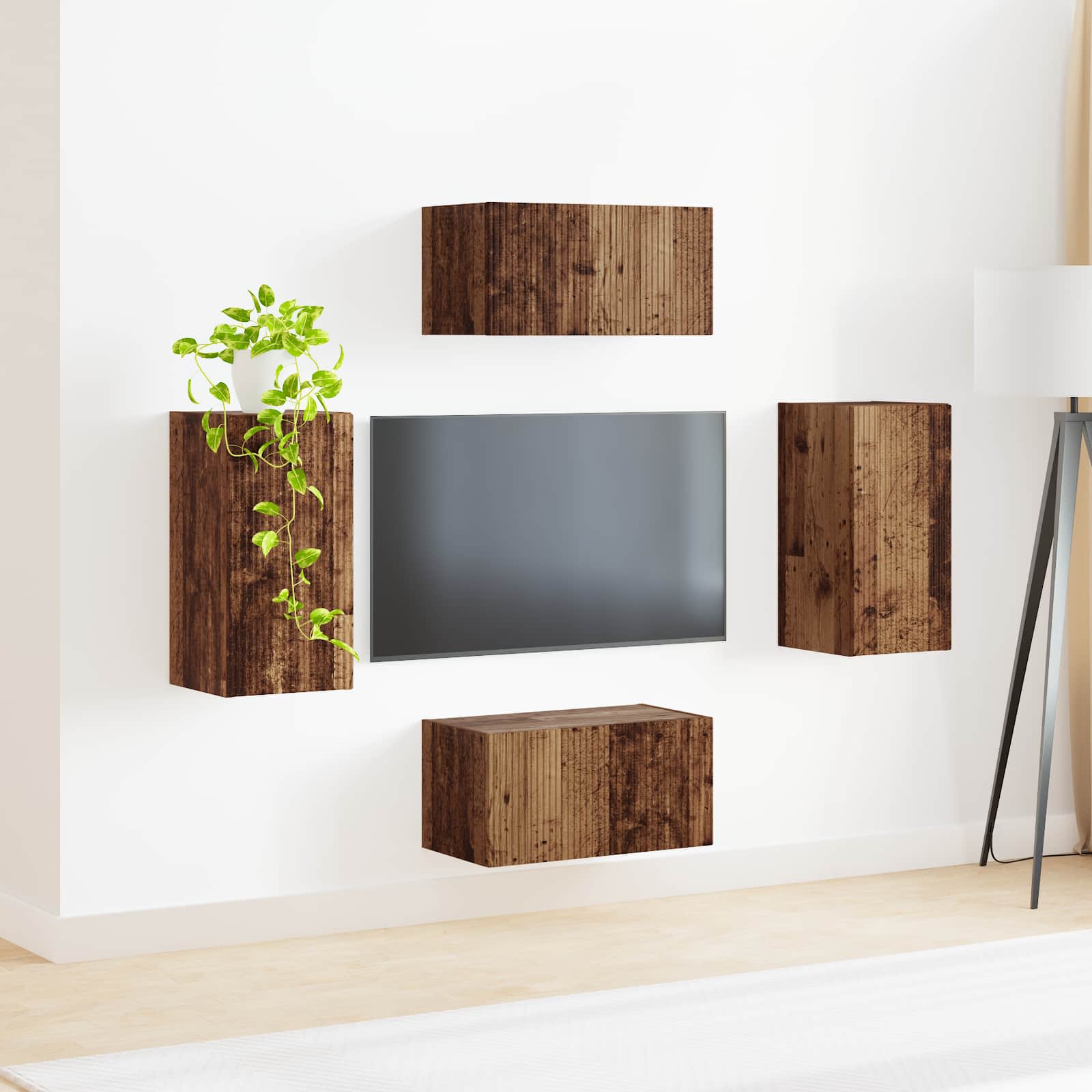 Ensemble meuble TV 4 pcs Bois ancien Bois d'ingénierie - XIOS
