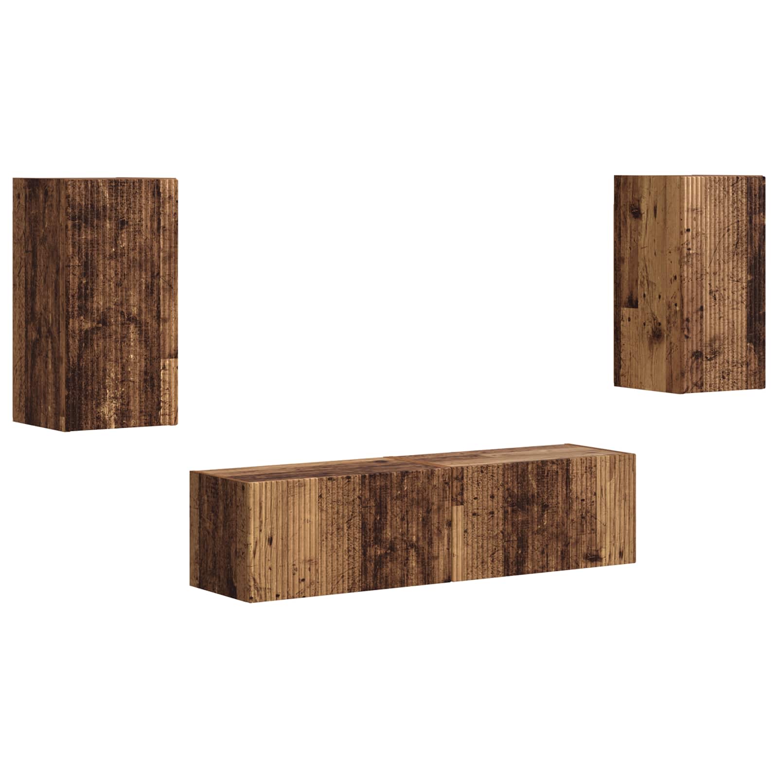 Ensemble meuble TV 4 pc Bois ancien Bois d'ingénierie