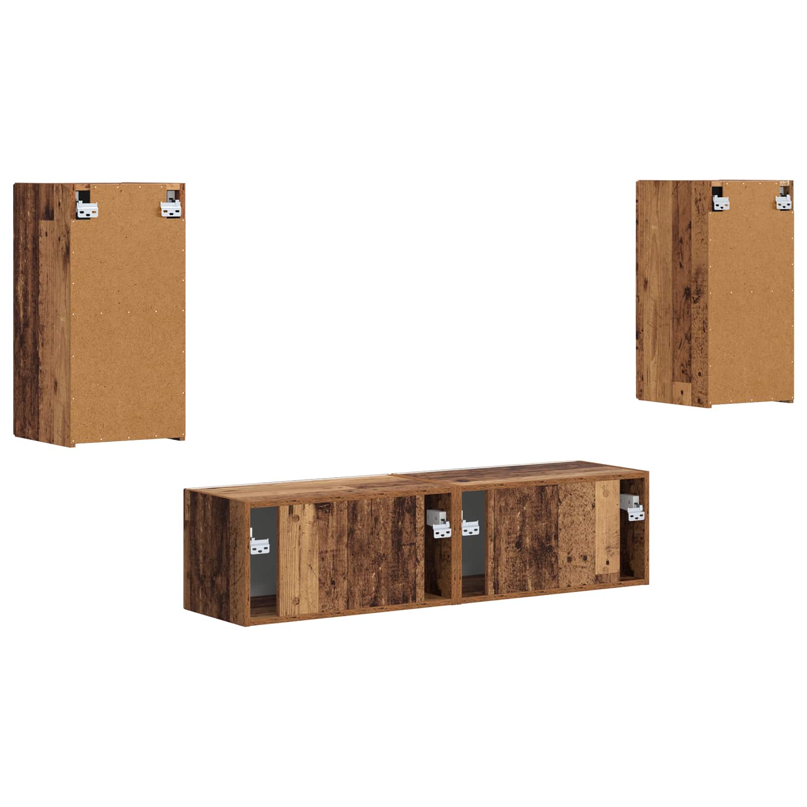 Ensemble meuble TV 4 pc Bois ancien Bois d'ingénierie