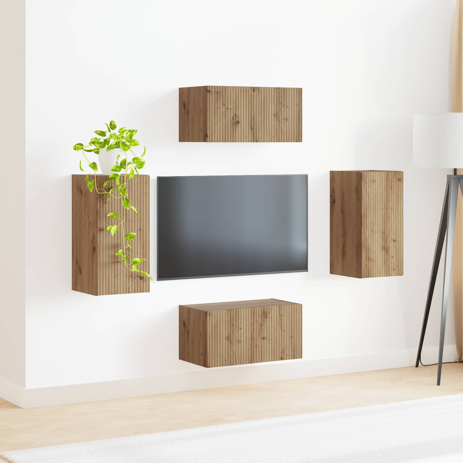 Ensemble meuble TV 4 pcs Chêne artisanal Bois d'ingénierie - XIOS