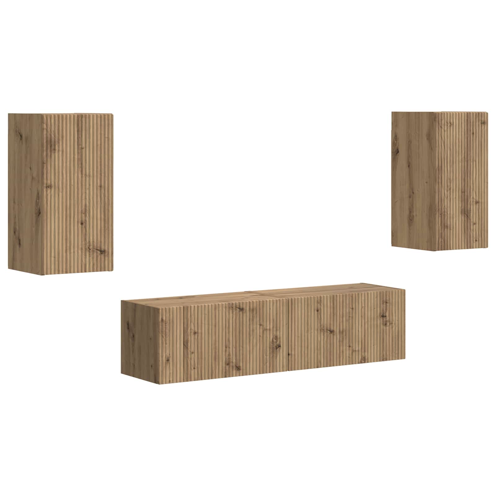 Ensemble meuble TV 4 pc Chêne artisanal Bois d'ingénierie