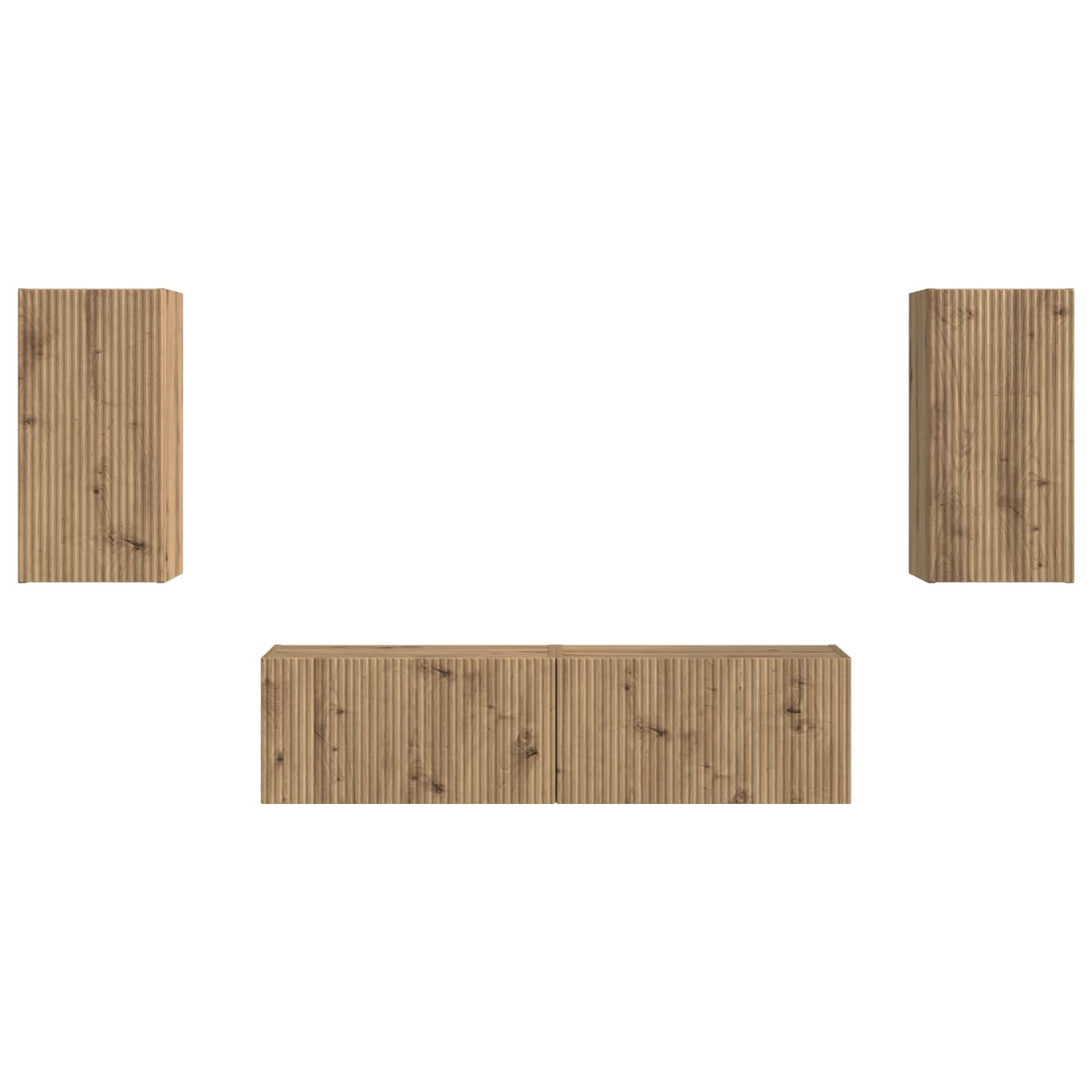 Ensemble meuble TV 4 pcs Chêne artisanal Bois d'ingénierie - XIOS