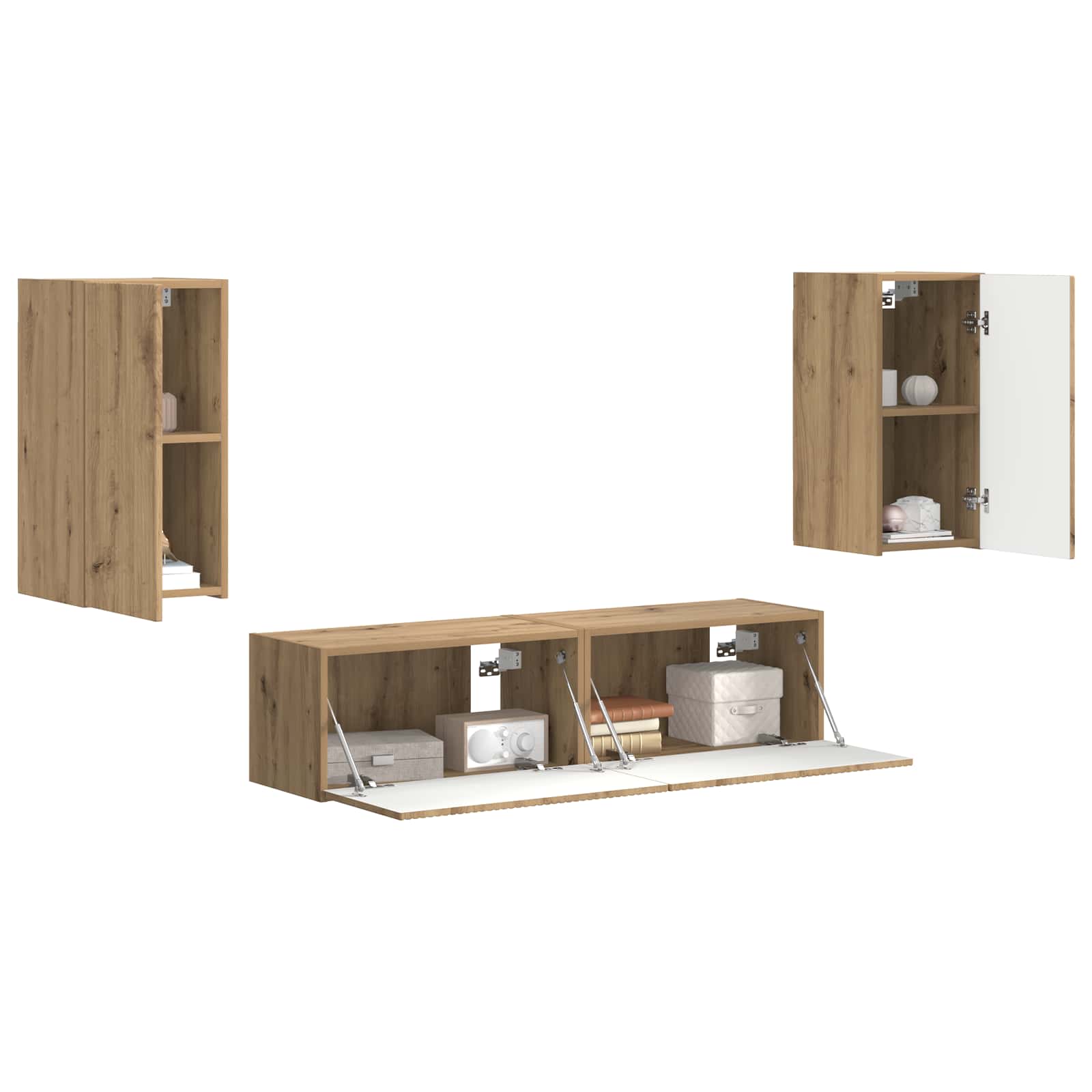 Ensemble meuble TV 4 pcs Chêne artisanal Bois d'ingénierie - XIOS