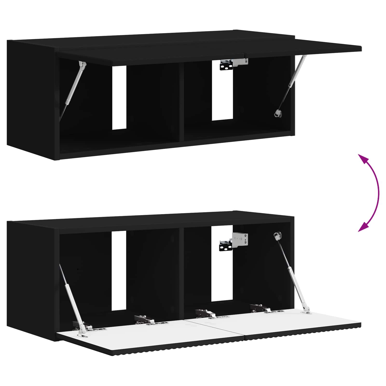 Ensemble meuble TV 4 pc Noir Bois d'ingénierie