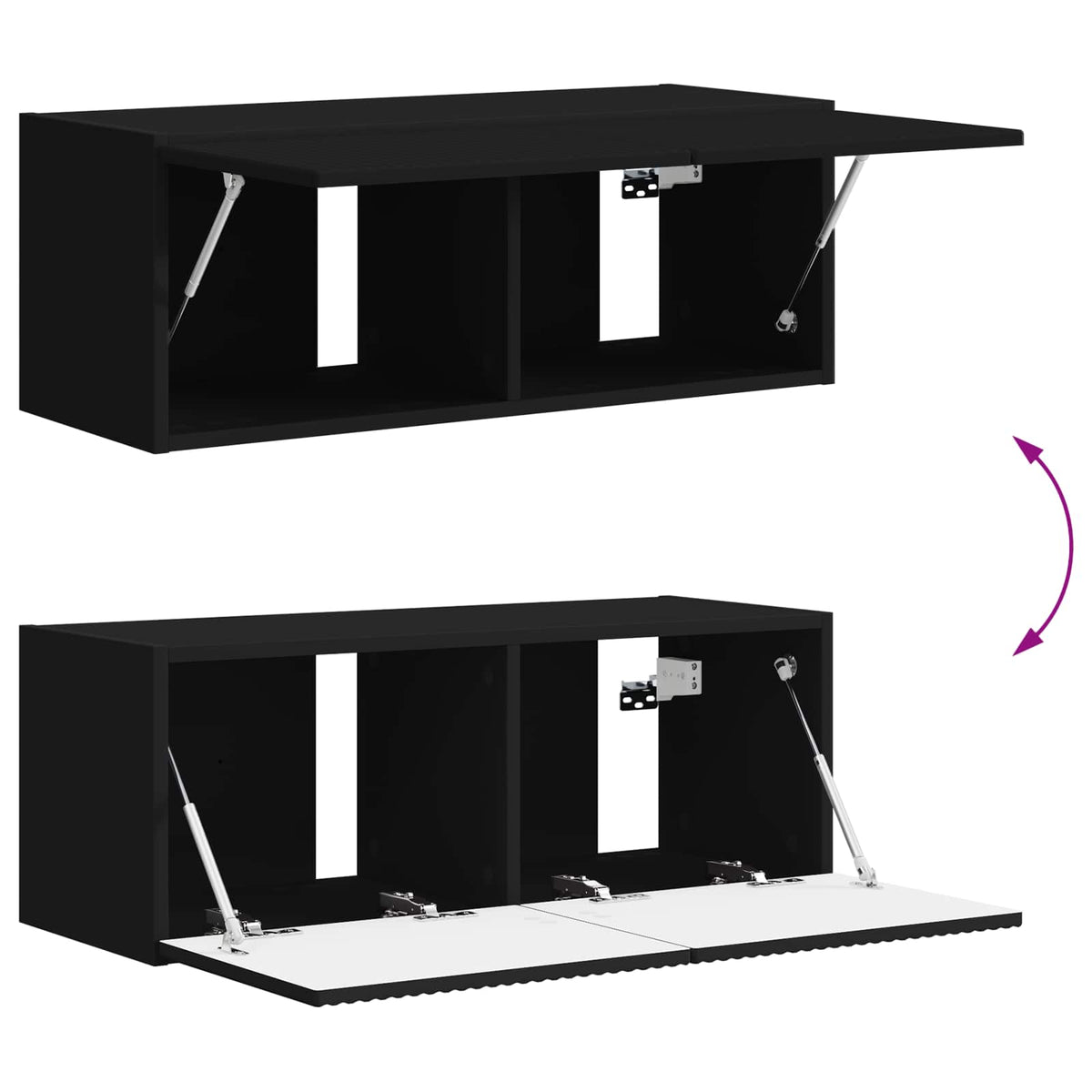 Ensemble meuble TV 4 pc Noir Bois d'ingénierie