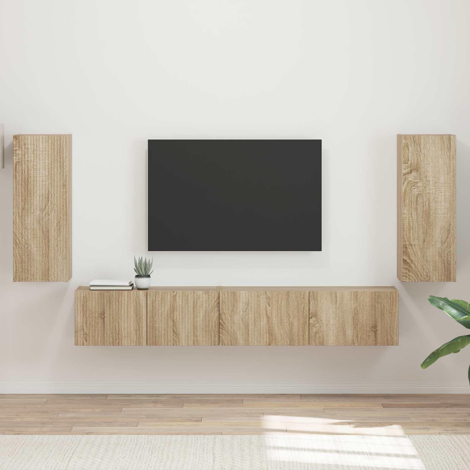 Ensemble meuble TV 4 pc Chêne Sonoma Bois d'ingénierie