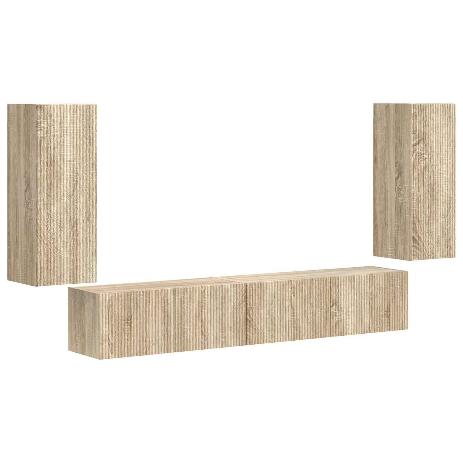 Ensemble meuble TV 4 pc Chêne Sonoma Bois d'ingénierie