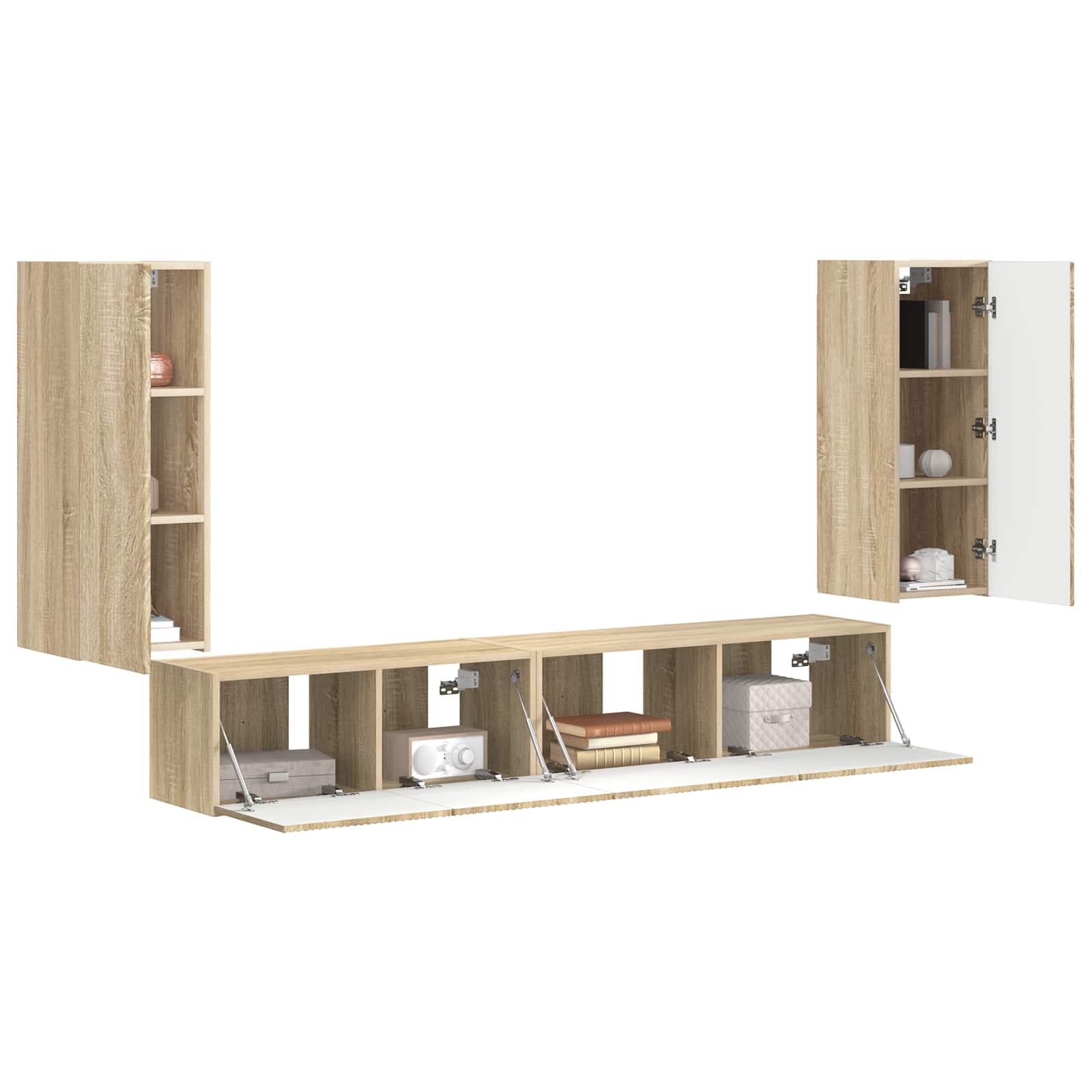 Ensemble meuble TV 4 pc Chêne Sonoma Bois d'ingénierie