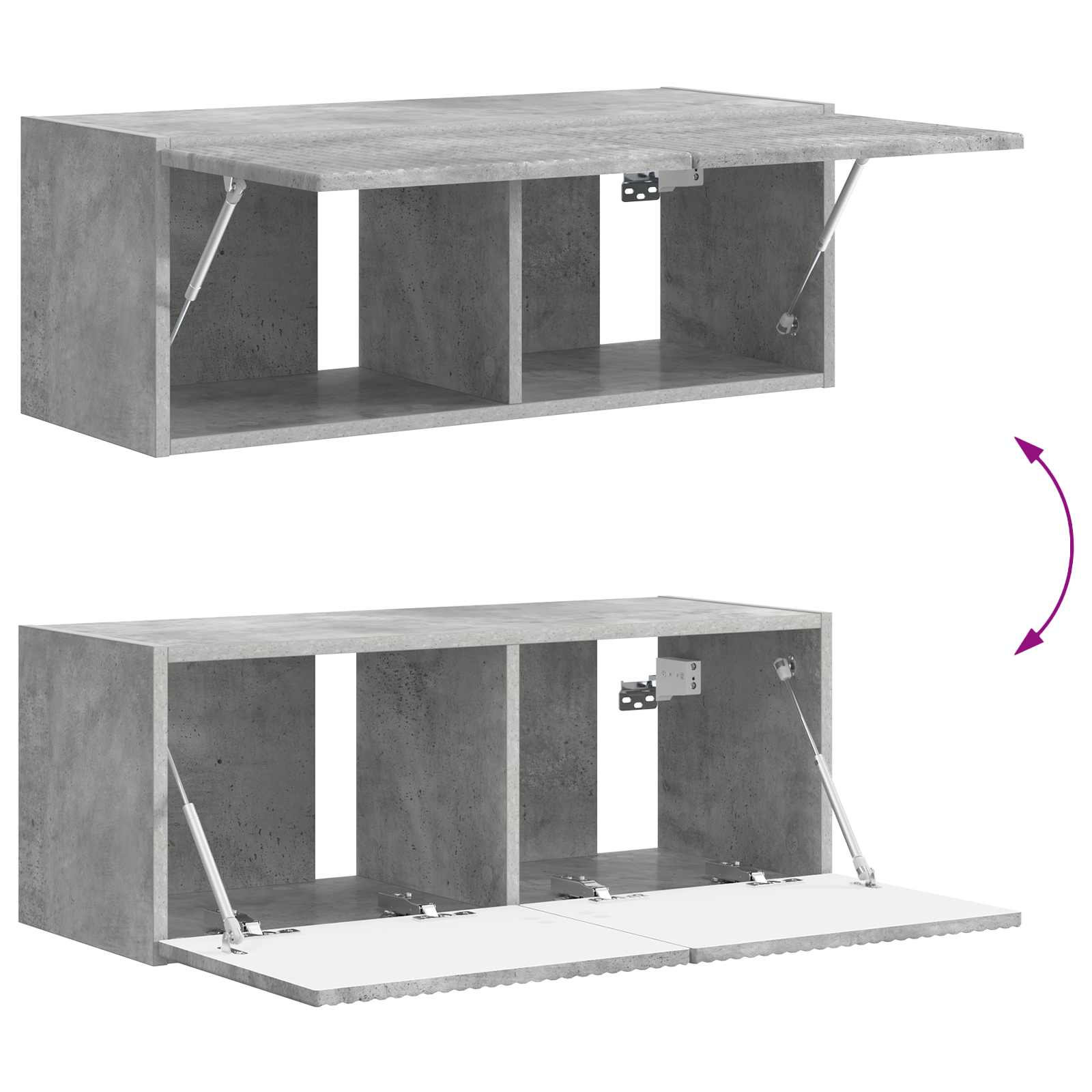 Ensemble meuble TV 4 pcs Gris béton Bois d'ingénierie - XIOS