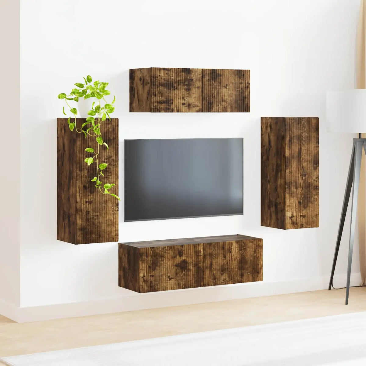 Ensemble meuble TV 4 pc Chêne fumé Bois d’ingénierie - XIOS