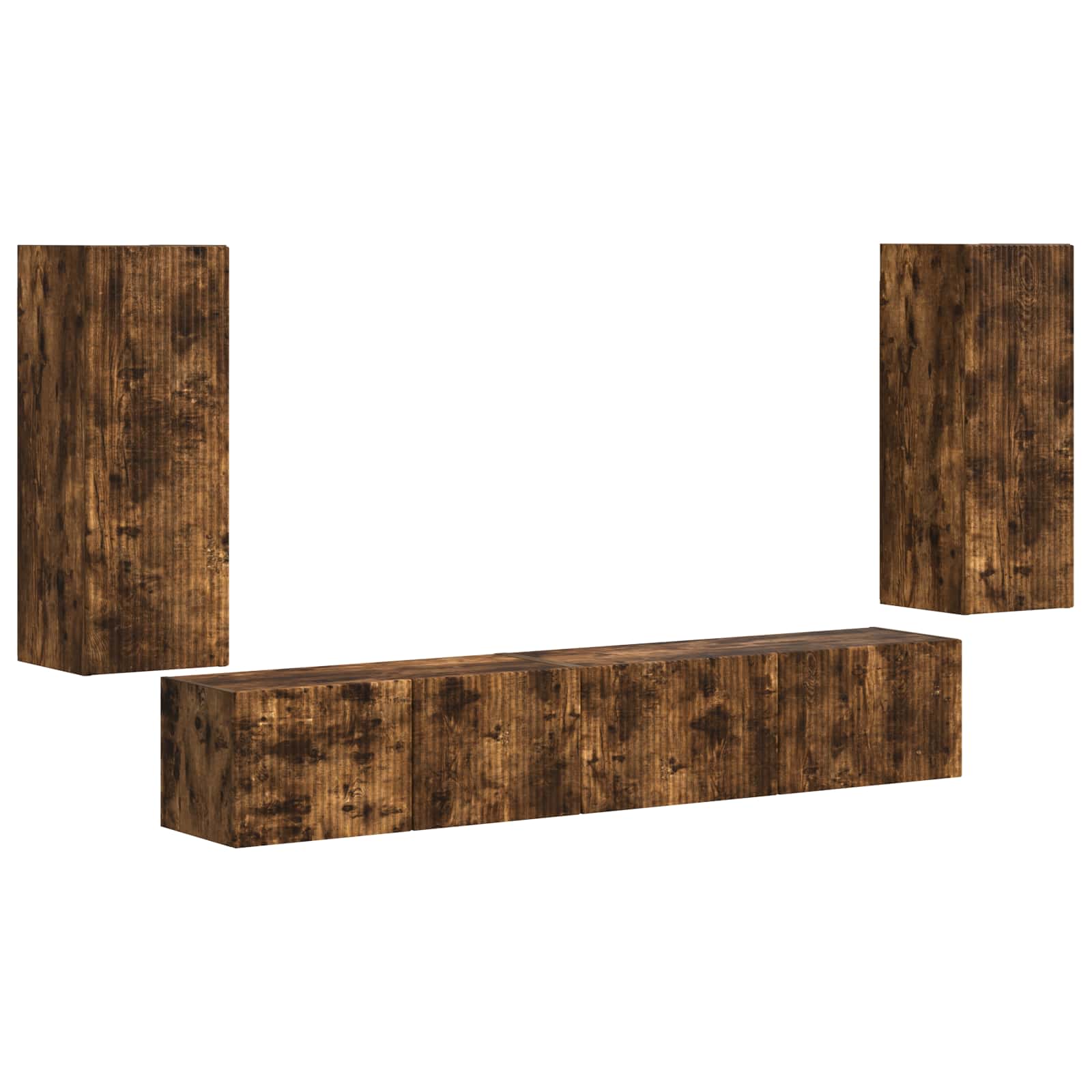 Ensemble meuble TV 4 pcs Chêne fumé Bois d'ingénierie - XIOS