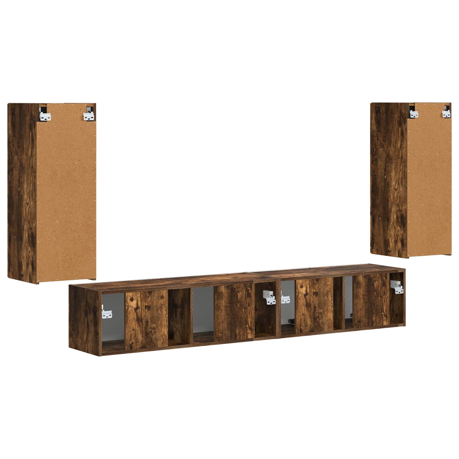 Ensemble meuble TV 4 pcs Chêne fumé Bois d'ingénierie - XIOS