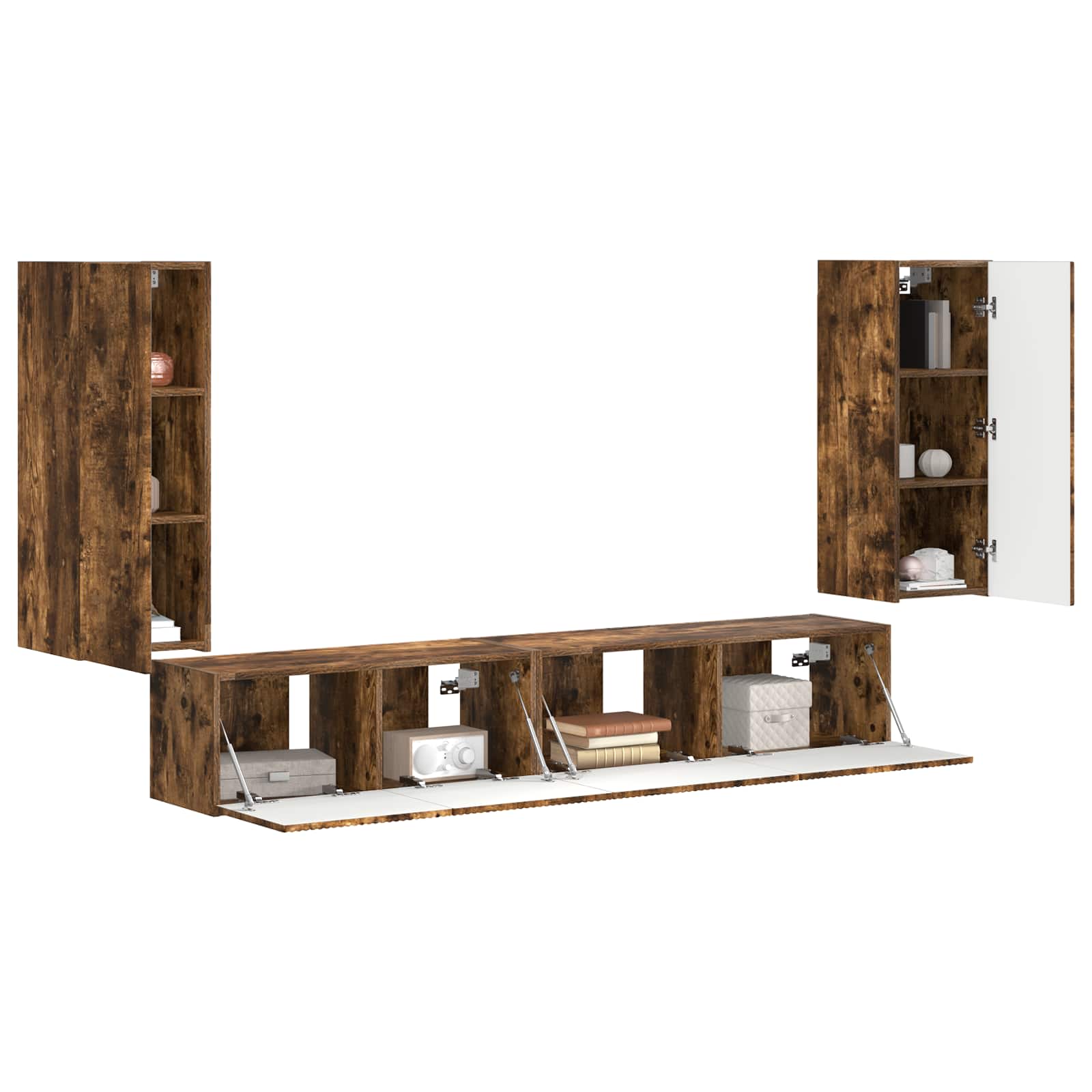 Ensemble meuble TV 4 pcs Chêne fumé Bois d'ingénierie - XIOS