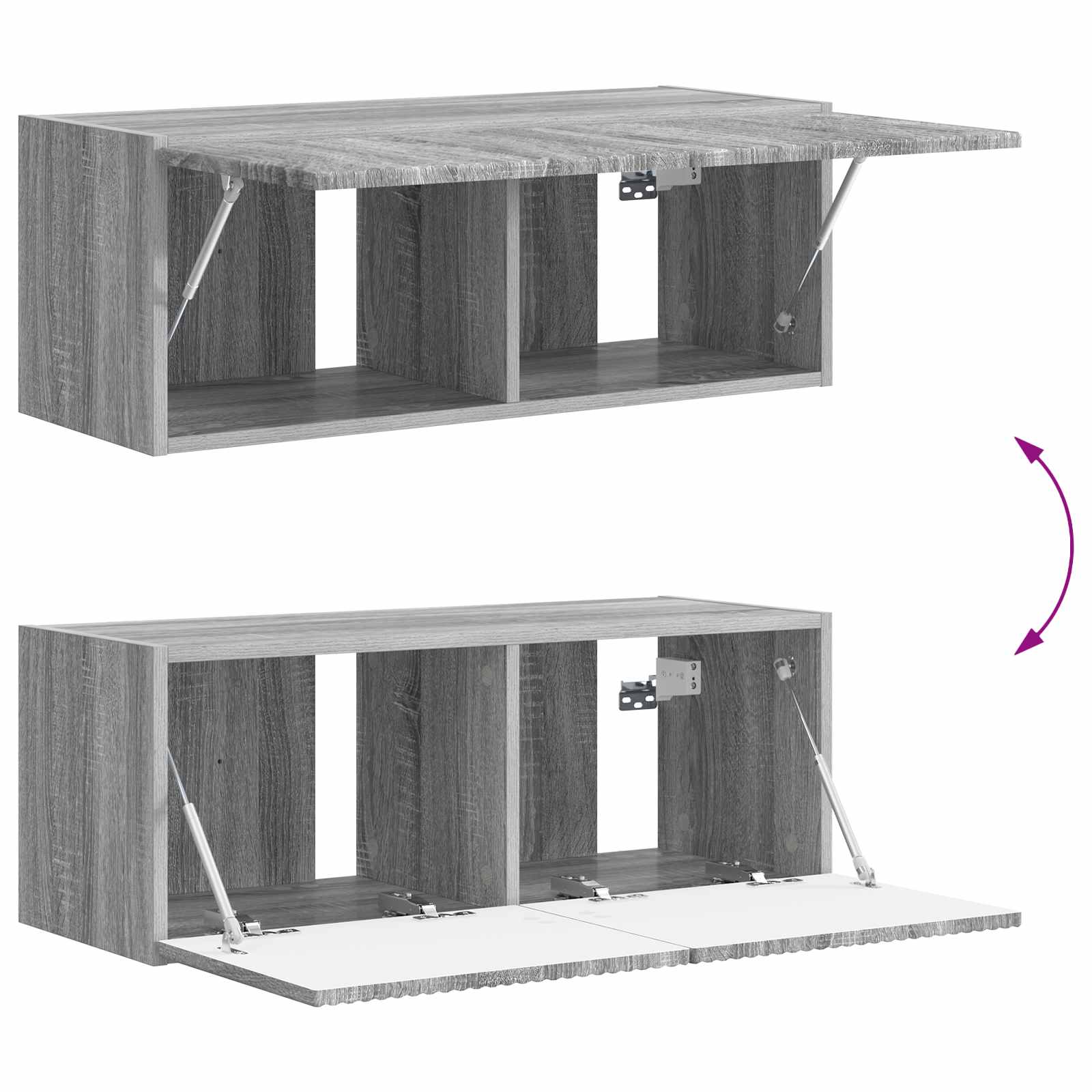 Ensemble meuble TV 4 pcs Gris Sonoma Bois d'ingénierie - XIOS
