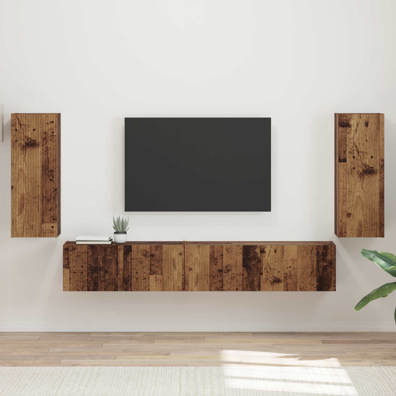 Ensemble meuble TV 4 pcs Bois ancien Bois d'ingénierie - XIOS