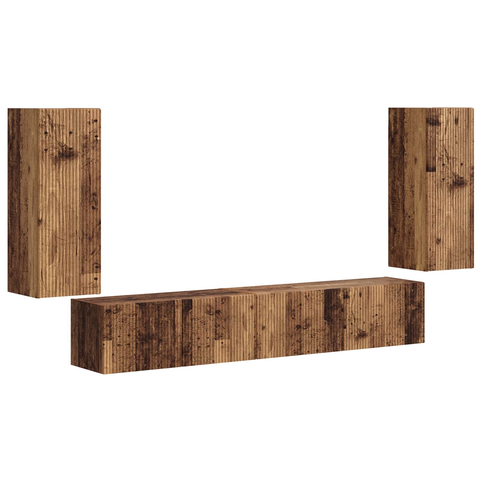 Ensemble meuble TV 4 pc Bois ancien Bois d'ingénierie