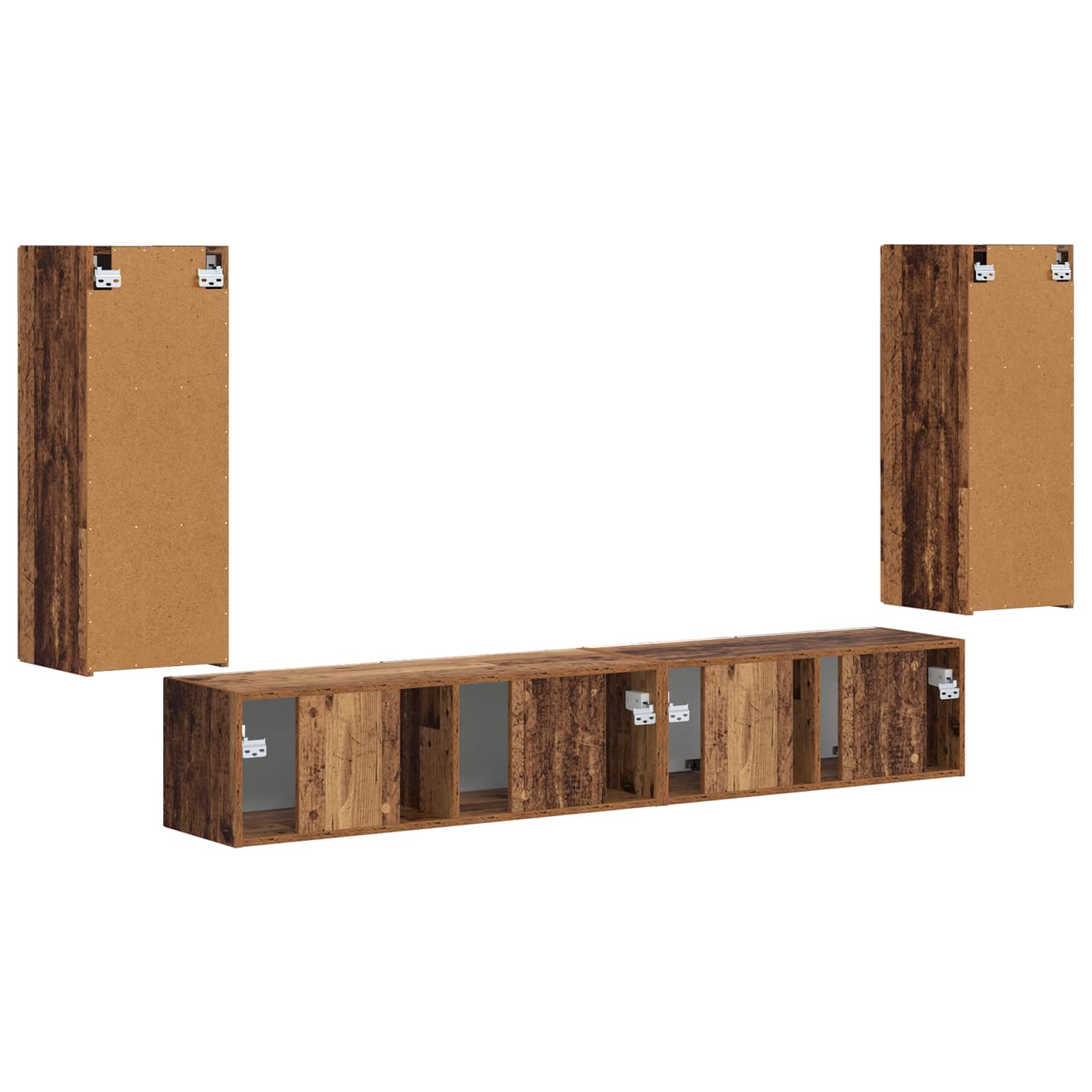 Ensemble meuble TV 4 pc Bois ancien Bois d'ingénierie