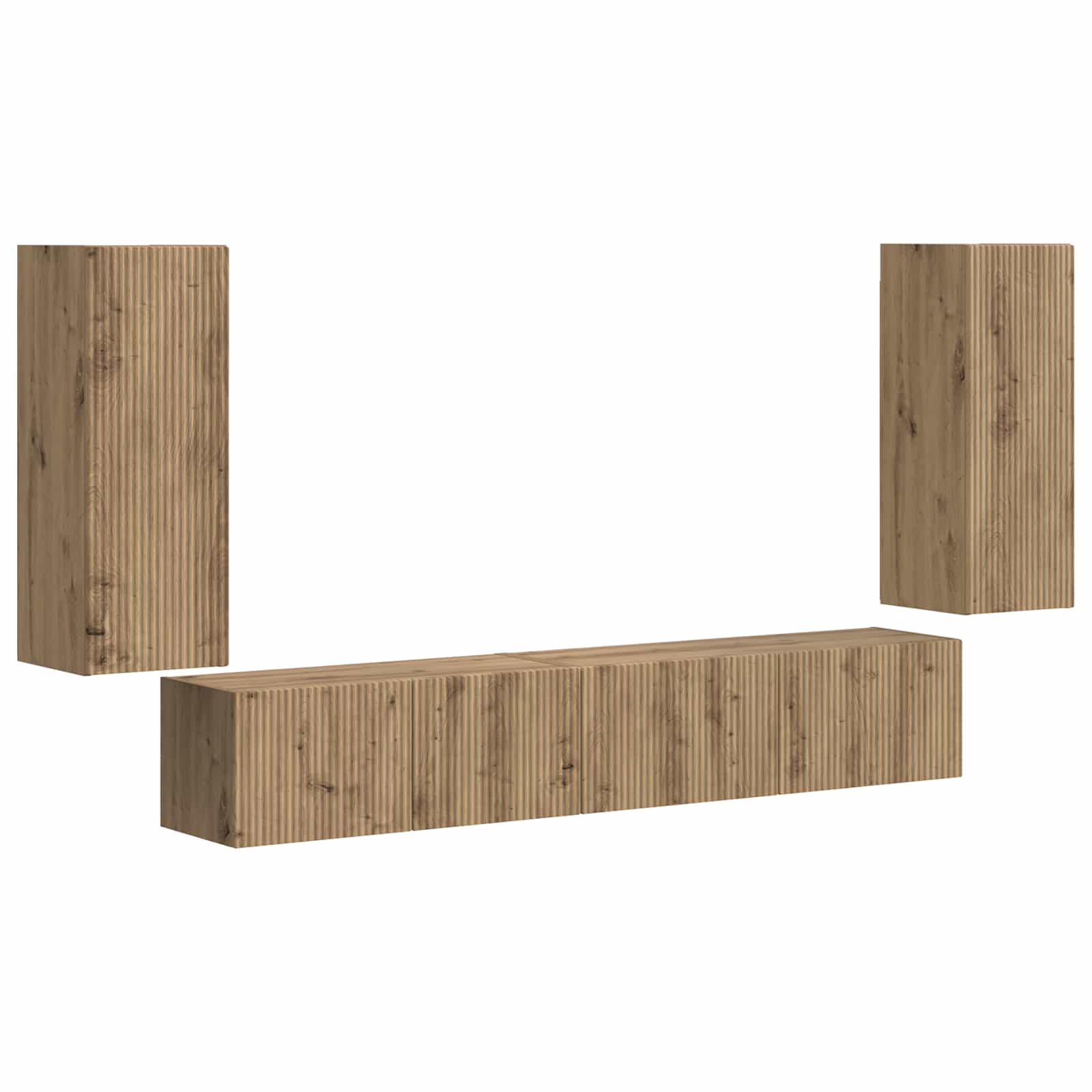 Ensemble meuble TV 4 pcs Chêne artisanal Bois d'ingénierie
