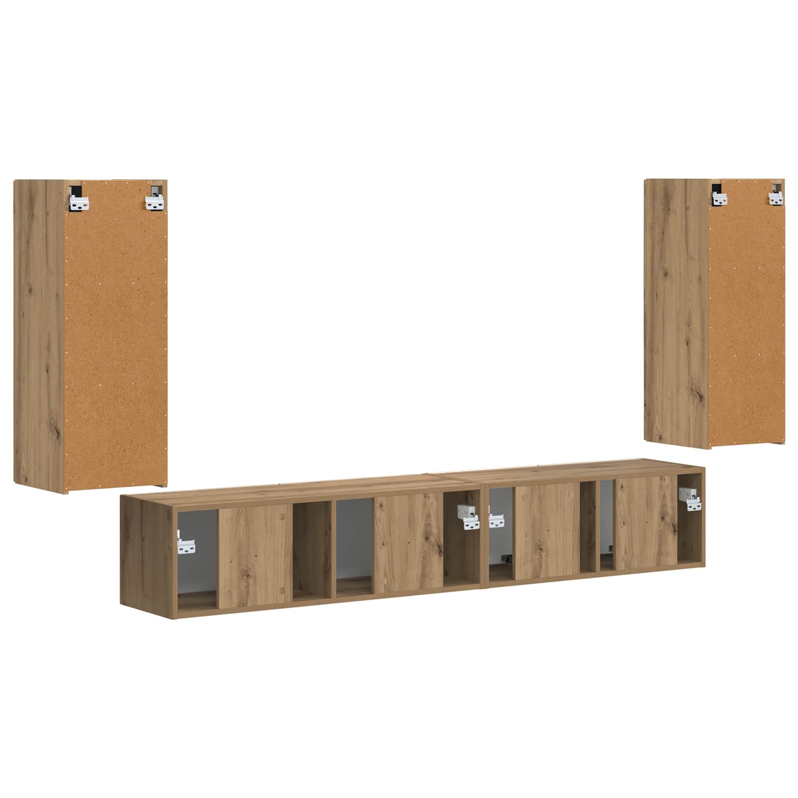 Ensemble meuble TV 4 pcs Chêne artisanal Bois d'ingénierie