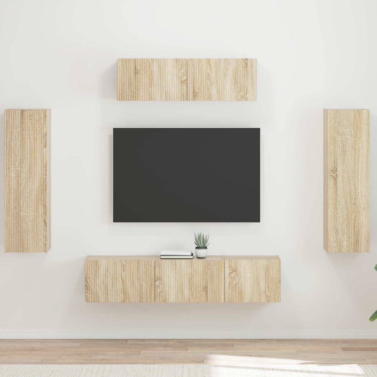 Meuble TV 5 pc Chêne Sonoma