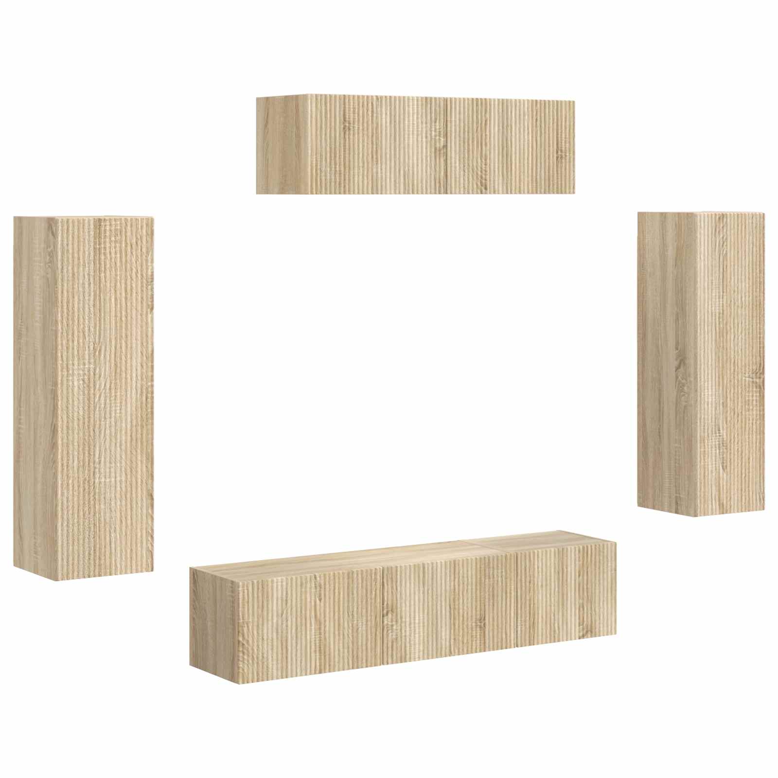 Meuble TV 5 pc Chêne Sonoma