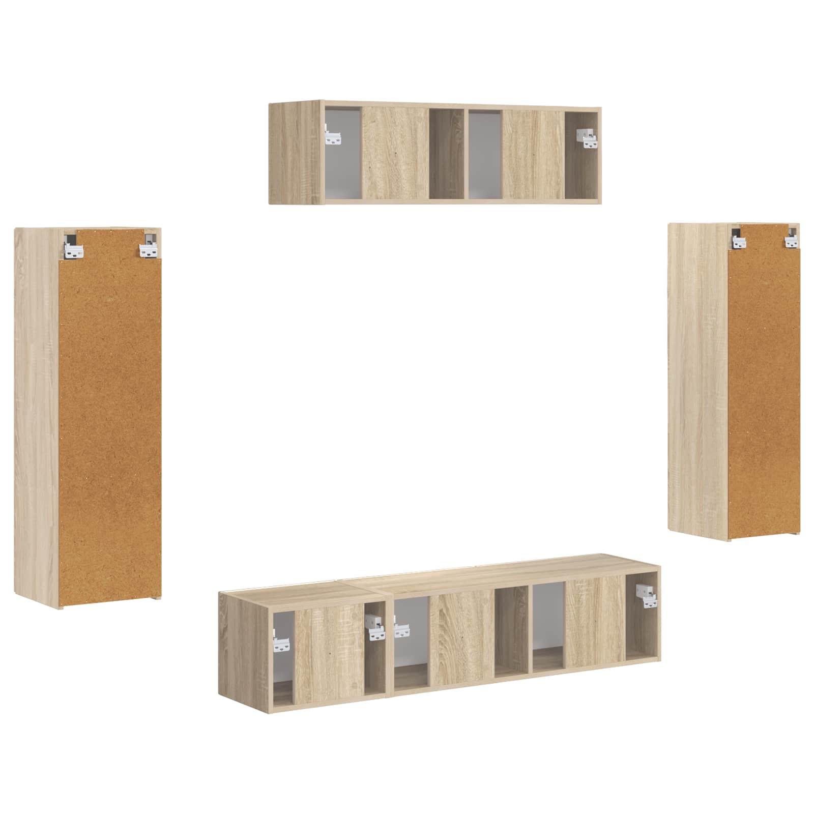 Meuble TV 5 pc Chêne Sonoma
