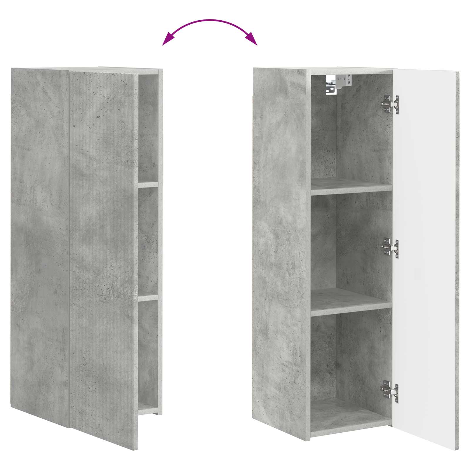 Meuble TV 5 pcs Gris béton - XIOS