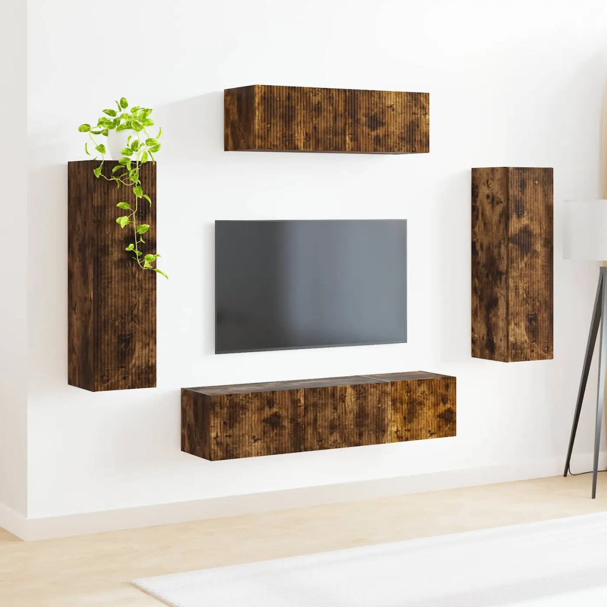 Meuble TV 5 pc Chêne fumé - XIOS
