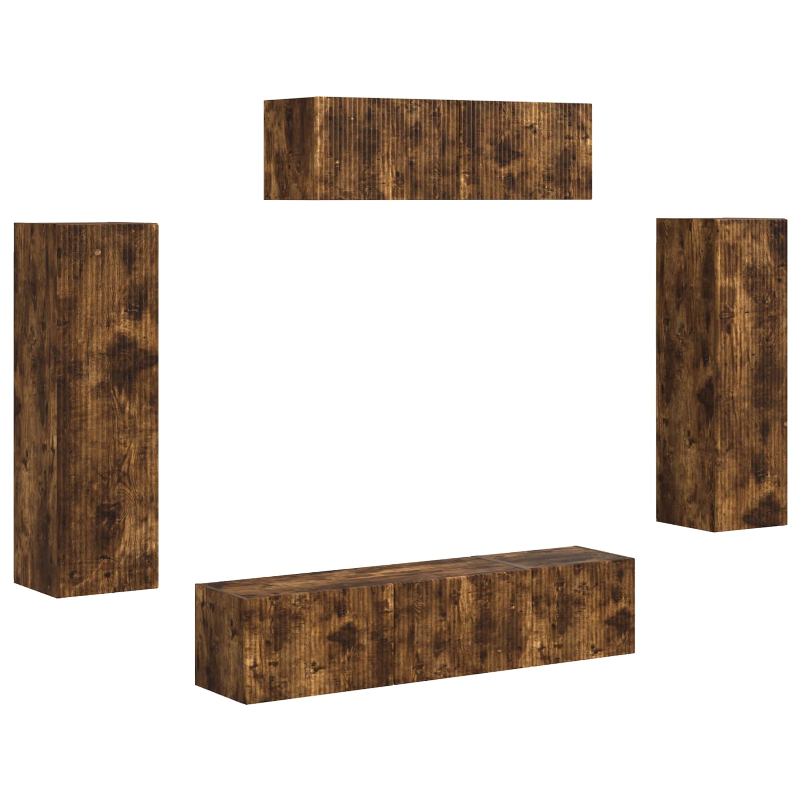 Meuble TV 5 pcs Chêne fumé - XIOS