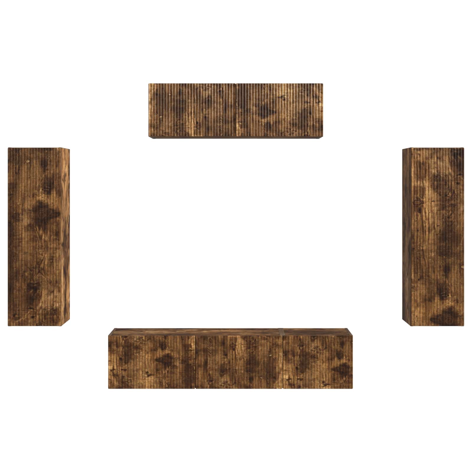 Meuble TV 5 pcs Chêne fumé - XIOS