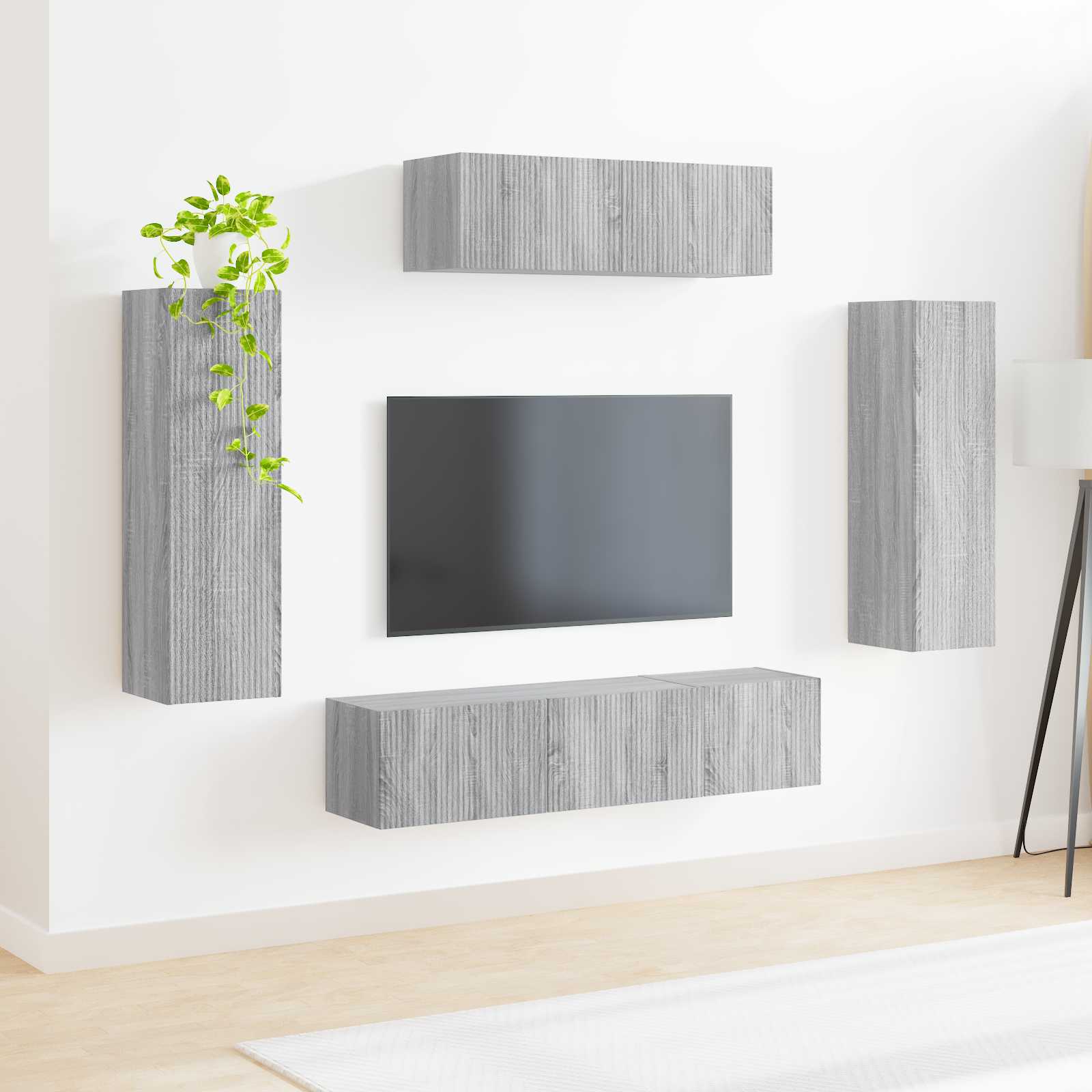 Meuble TV 5 pcs Gris Sonoma - XIOS