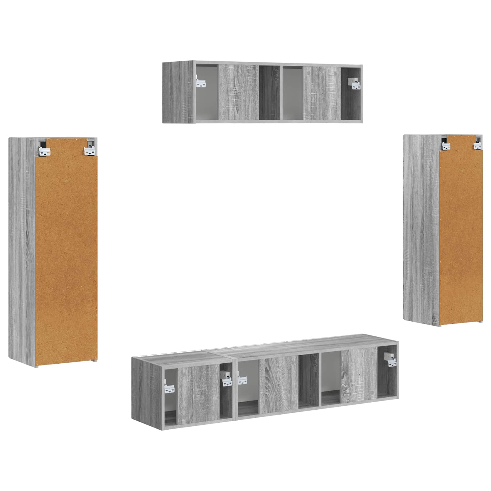 Meuble TV 5 pcs Gris Sonoma - XIOS