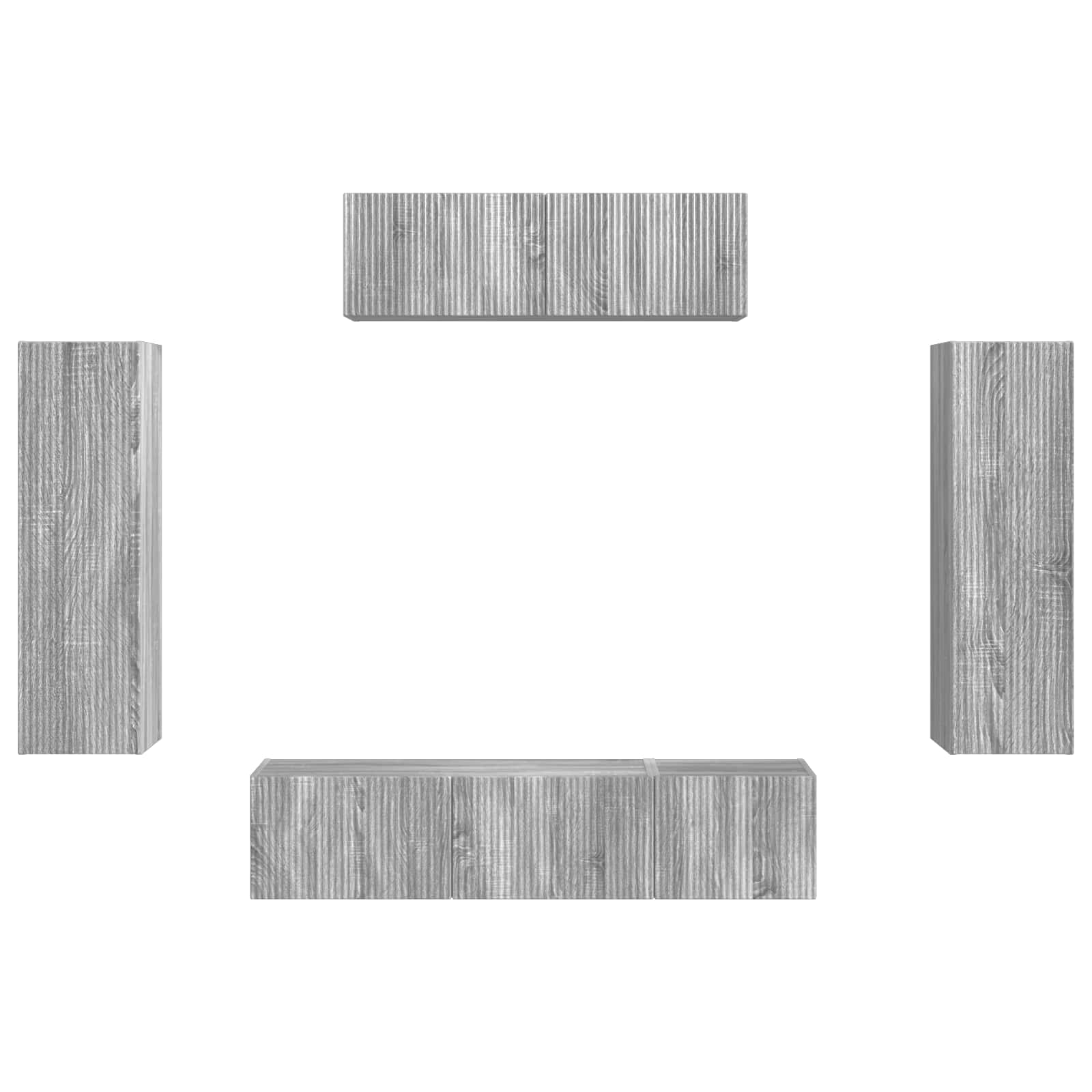 Meuble TV 5 pcs Gris Sonoma - XIOS