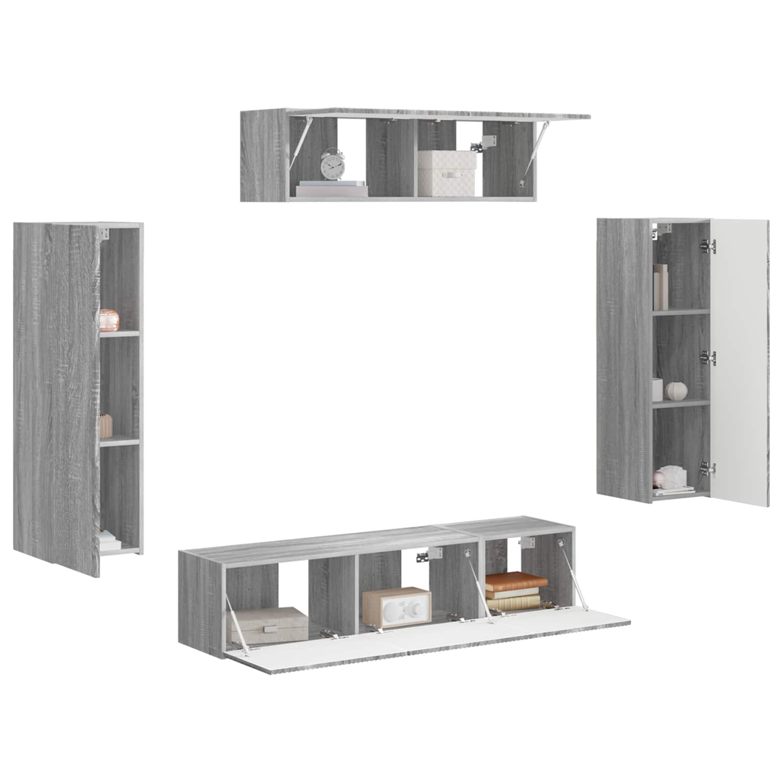 Meuble TV 5 pcs Gris Sonoma - XIOS