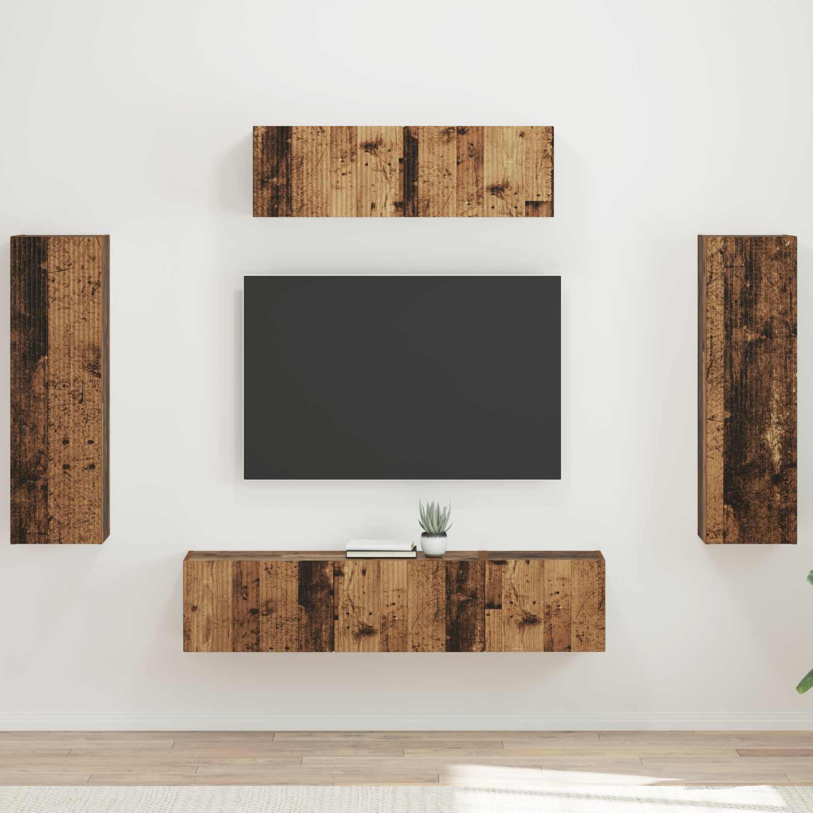 Meuble TV 5 pcs Bois ancien - XIOS