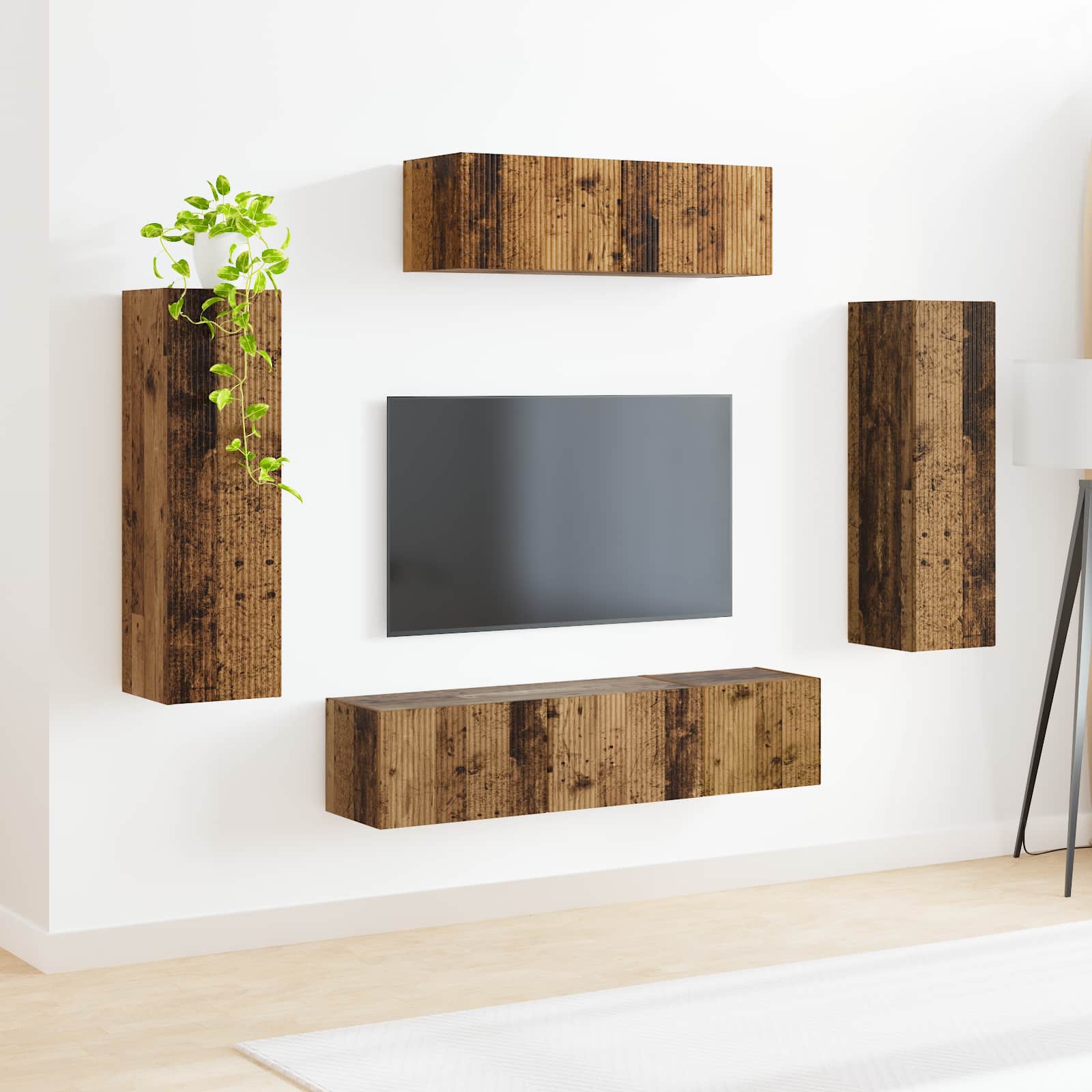 Meuble TV 5 pcs Bois ancien - XIOS