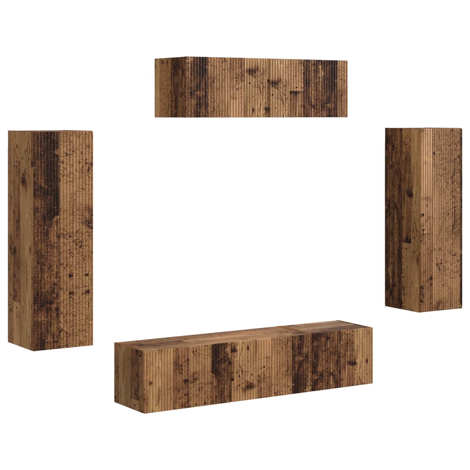 Meuble TV 5 pcs Bois ancien - XIOS