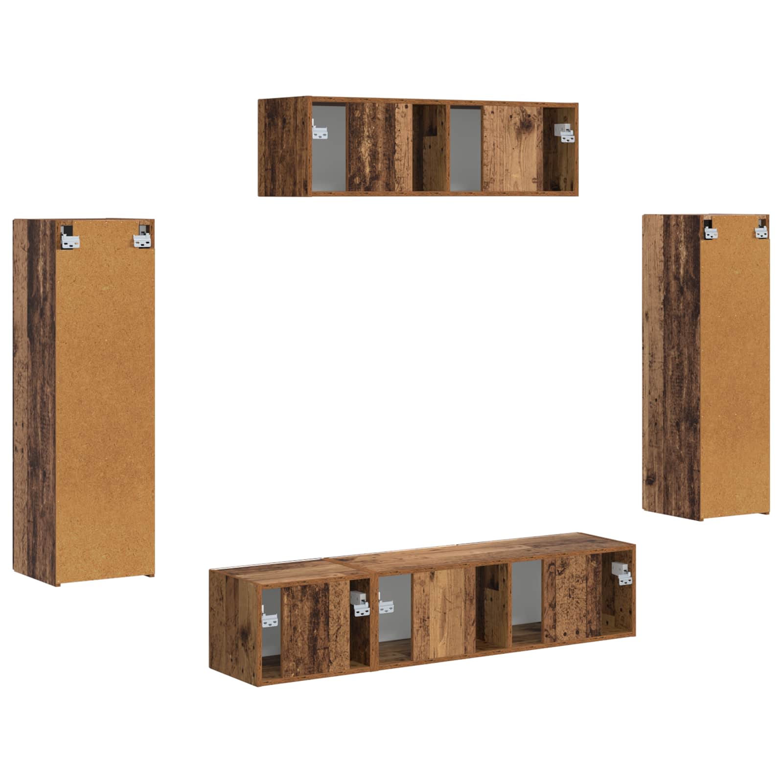 Meuble TV 5 pcs Bois ancien - XIOS