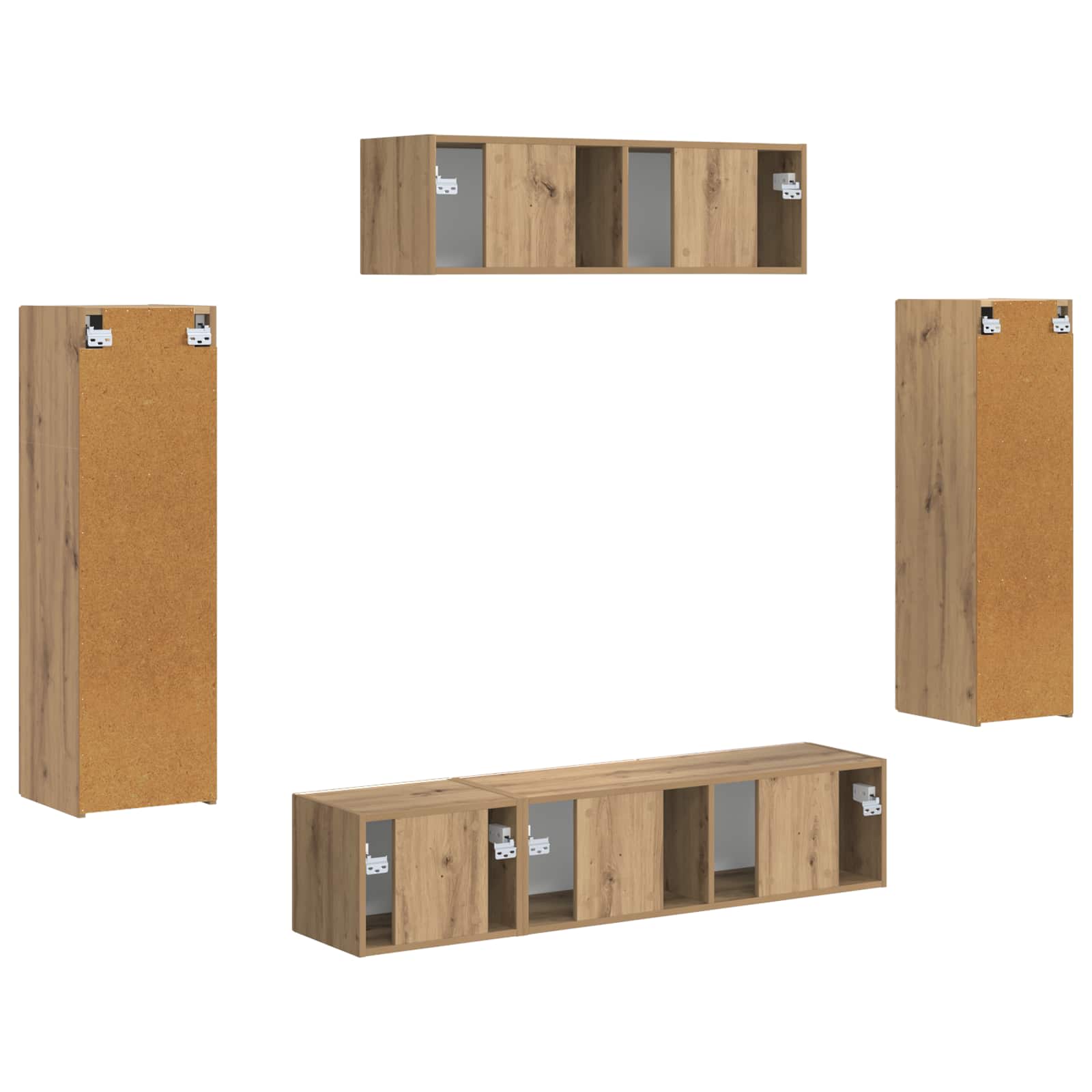 Meuble TV 5 pc Chêne artisanal