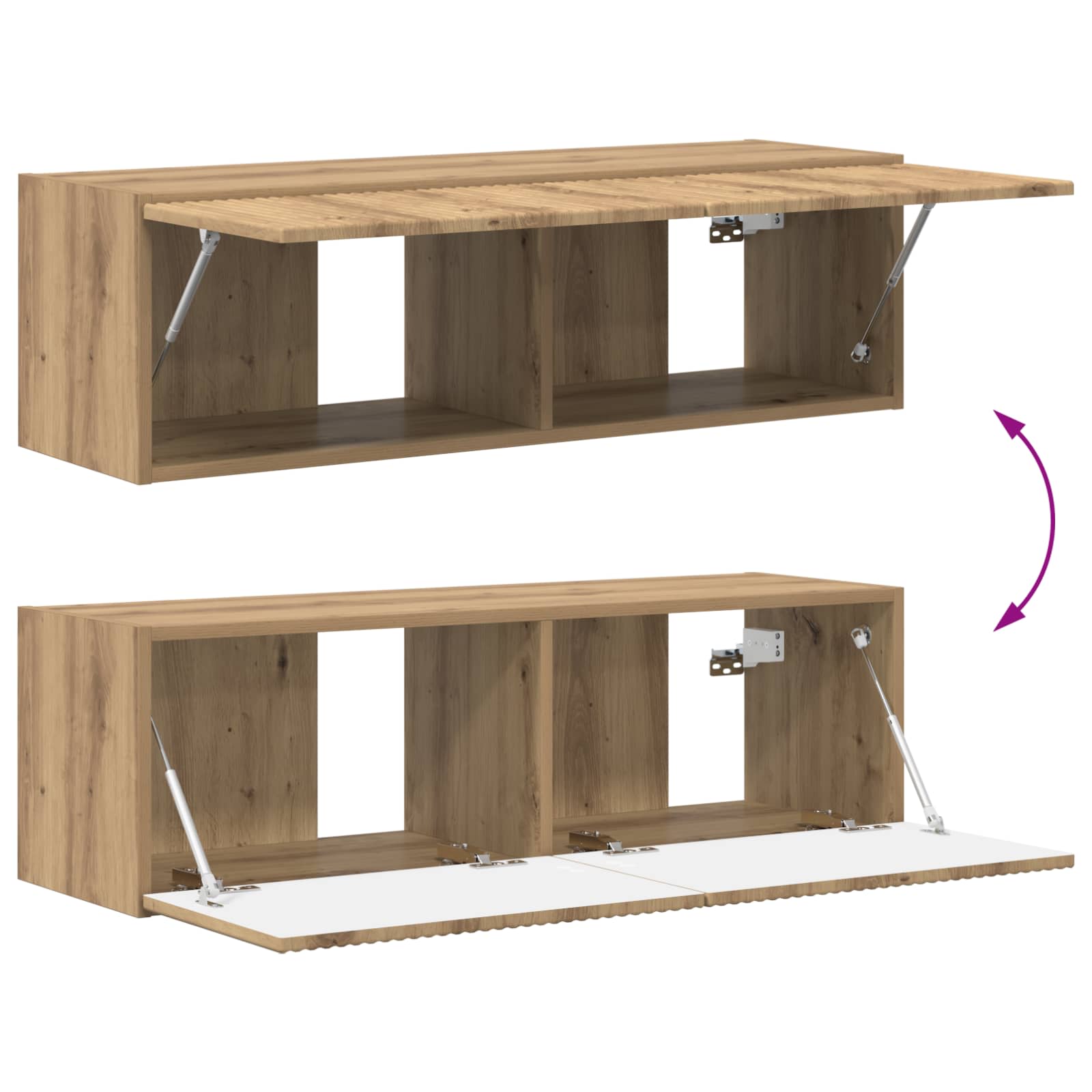 Meuble TV 5 pc Chêne artisanal